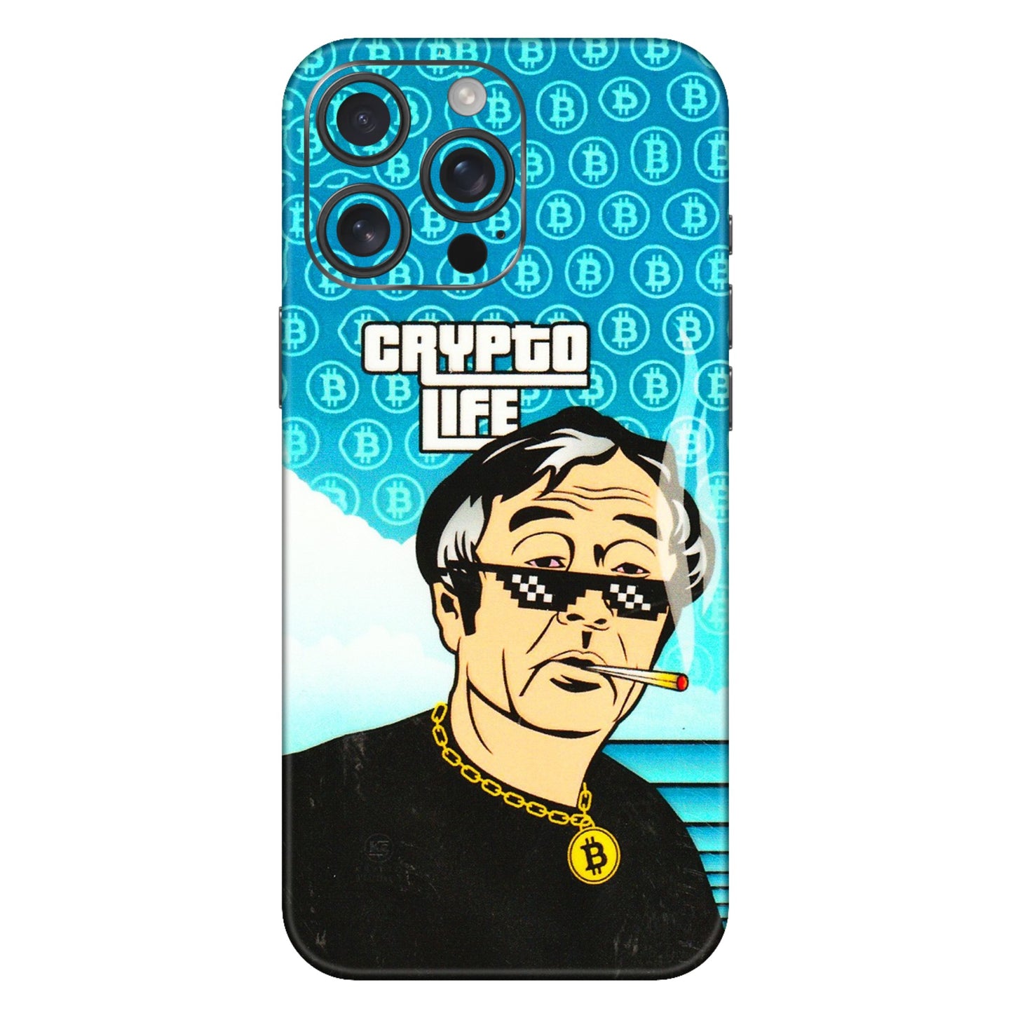 Apple iPhone Skins (All Models) - Crypto Thug Life - 3D Embossed Finish (L-179) iPhone 16 Pro Max
