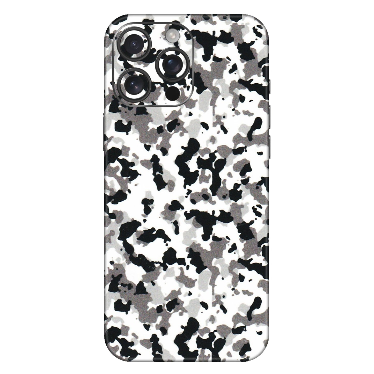 Apple iPhone Skins (All Models) - White Black Camouflage - 3D Embossed Finish (L-18) iPhone 16 Pro Max