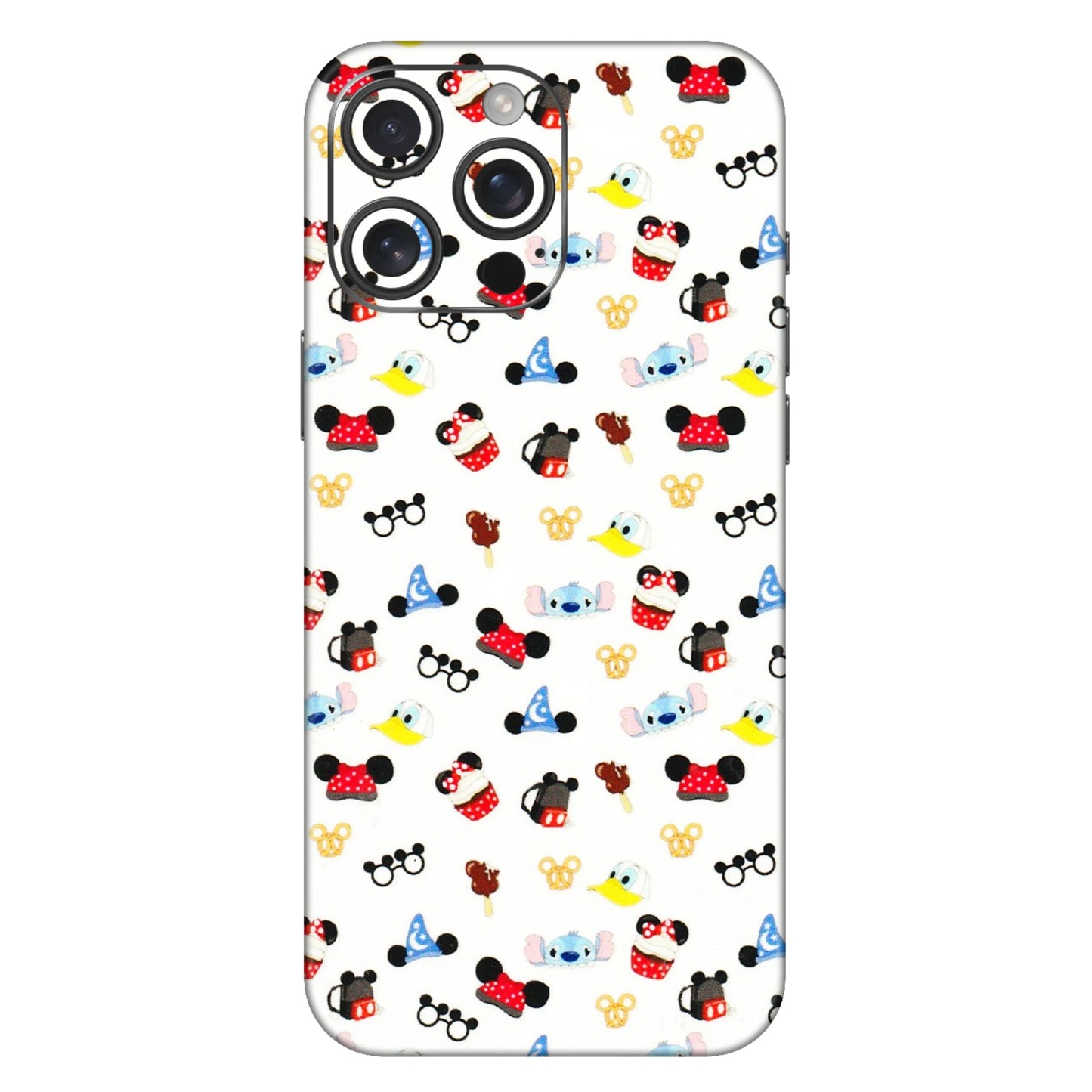 Apple iPhone Skins (All Models) - Minnie Mouse & Donald Doodles s - 3D Embossed Finish (L-194) iPhone 16 Pro Max