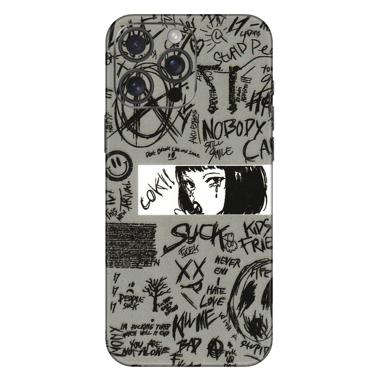 Apple iPhone Skins (All Models) - Never Have Love Anime - 3D Embossed Finish (L-260) iPhone 16 Pro Max