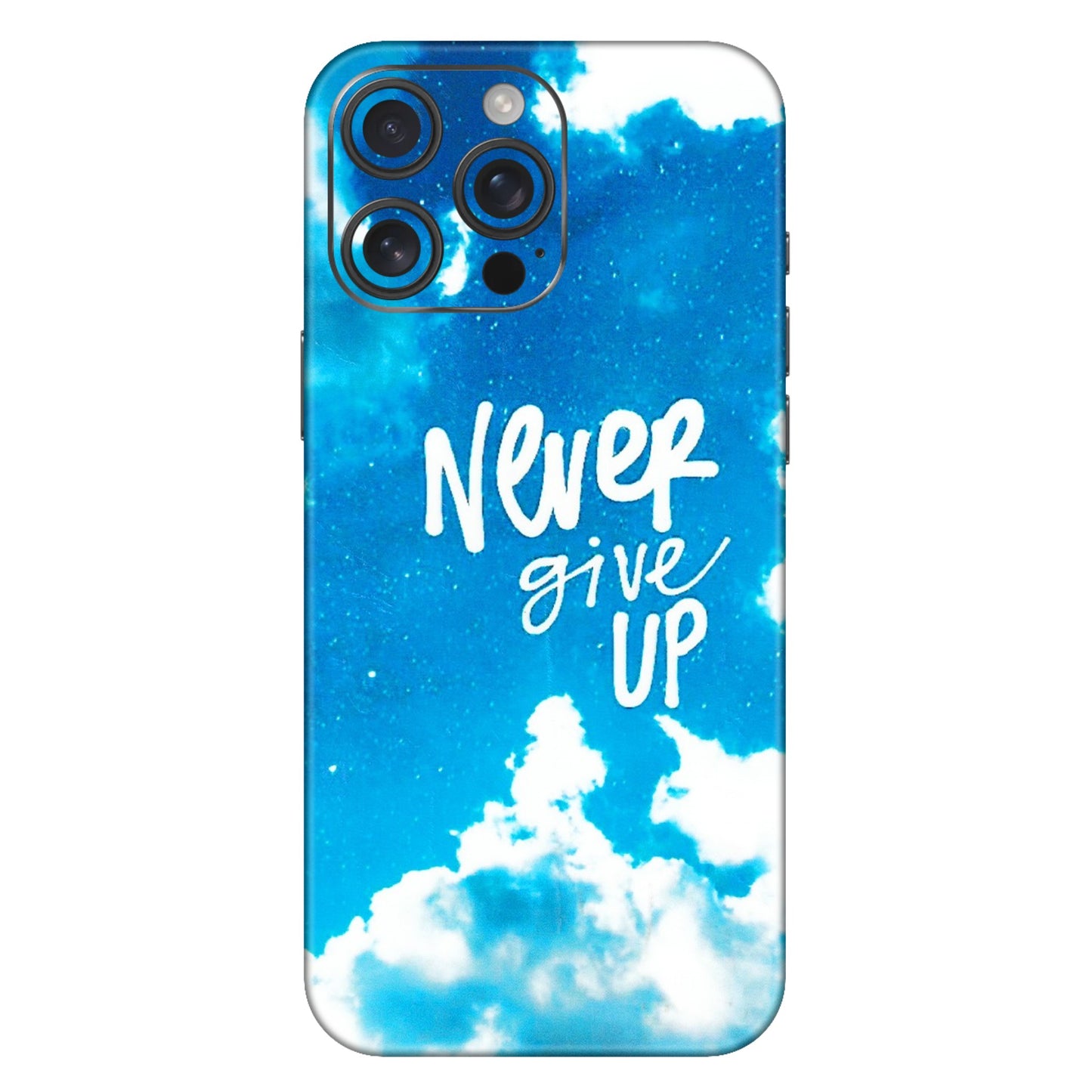 Apple iPhone Skins (All Models) - Never Give Up - 3D Embossed Finish (L-279) iPhone 16 Pro Max