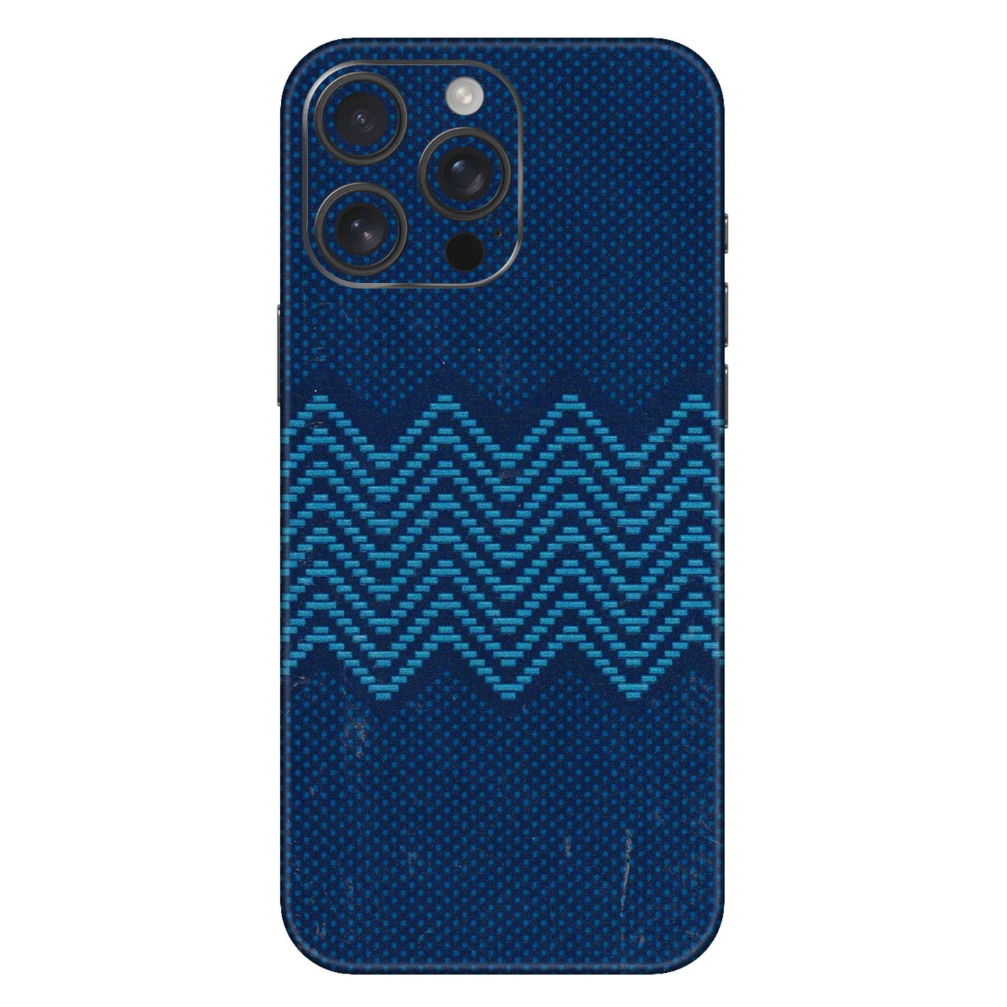 Apple iPhone Skins (All Models) - Blue Sober Waves - 3D Embossed Finish (L-306) iPhone 16 Pro Max