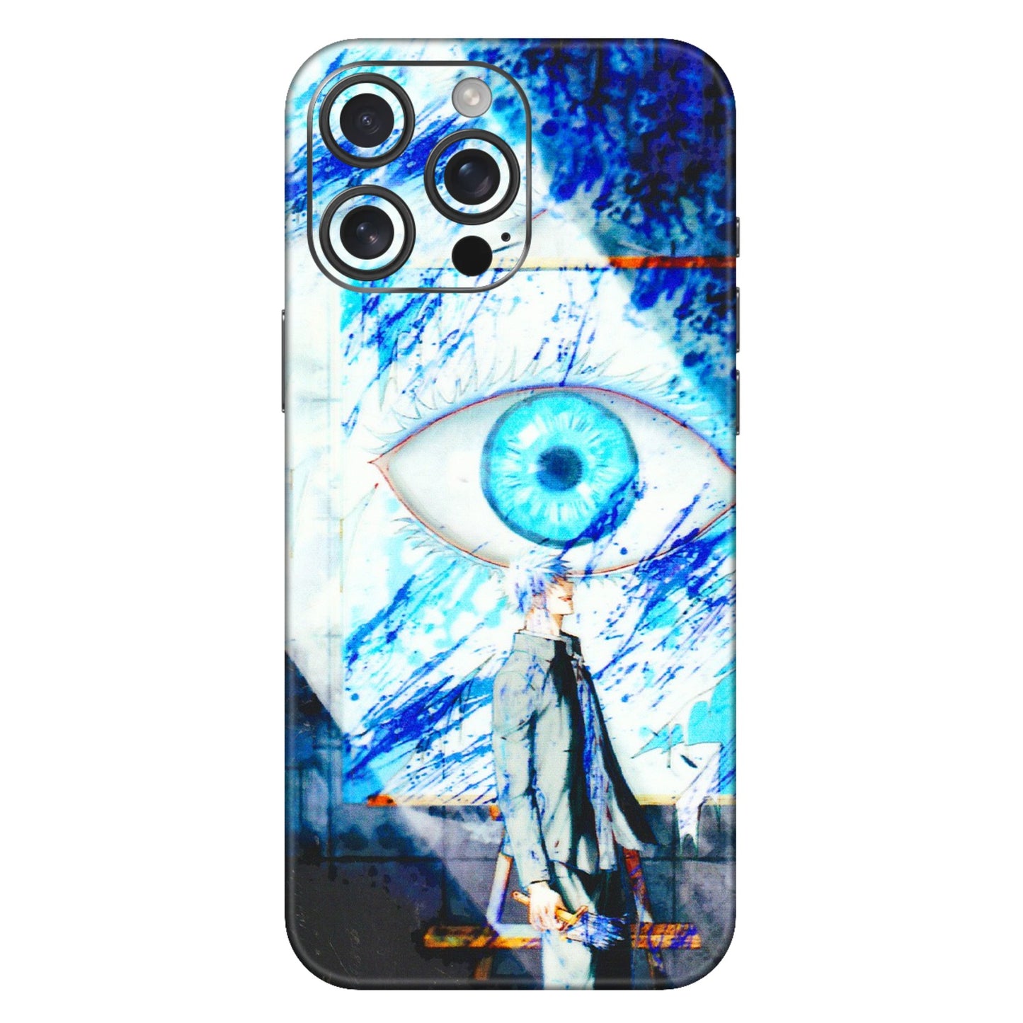 Apple iPhone Skins (All Models) - Anime Sea Blue Eye - 3D Embossed Finish (L-318) iPhone 16 Pro Max