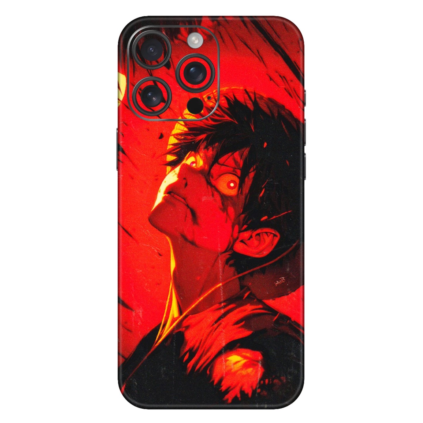 Apple iPhone Skins (All Models) - D.Luffy Power Up One Piece Anime - 3D Embossed Finish (L-326) iPhone 16 Pro Max