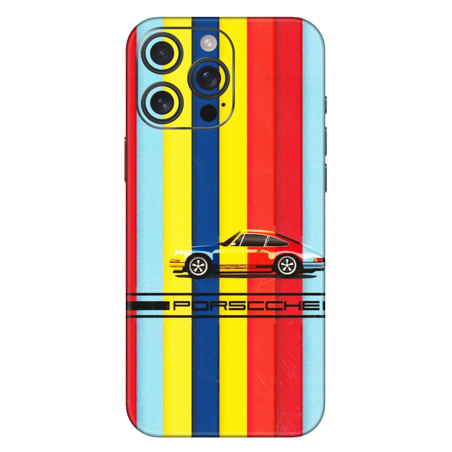 Apple iPhone Skins (All Models) - Multicolour Porche - 3D Embossed Finish (L-39) iPhone 16 Pro Max