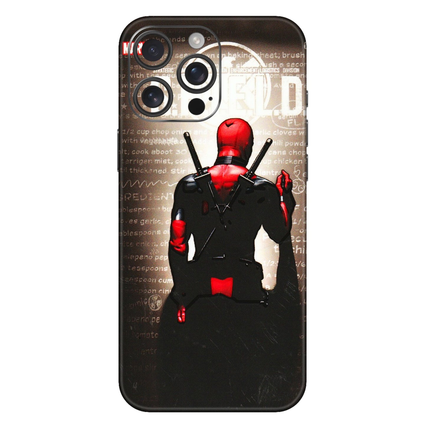 Apple iPhone Skins (All Models) - Deadpool - 3D Embossed Finish (L-56) iPhone 16 Pro Max