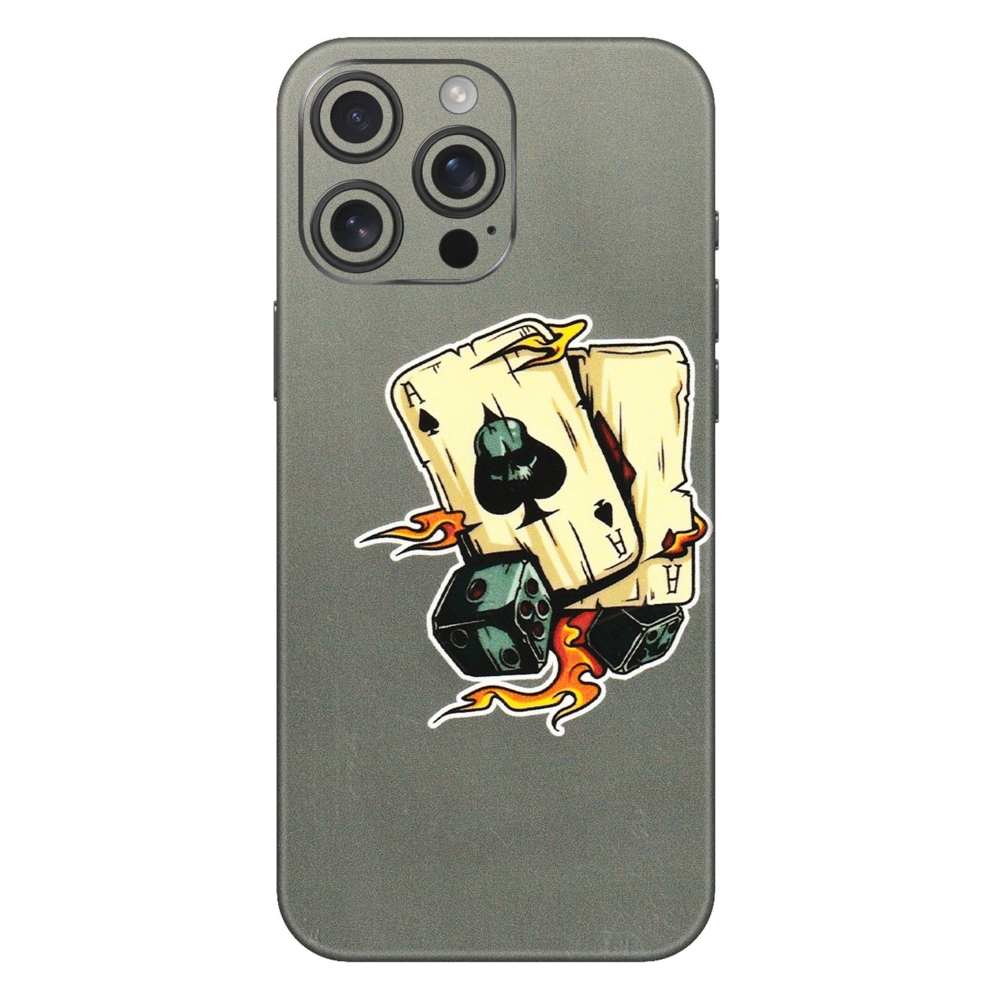 Apple iPhone Skins (All Models) - Grey Cards Of Ace - 3D Embossed Finish (L-77) iPhone 16 Pro Max