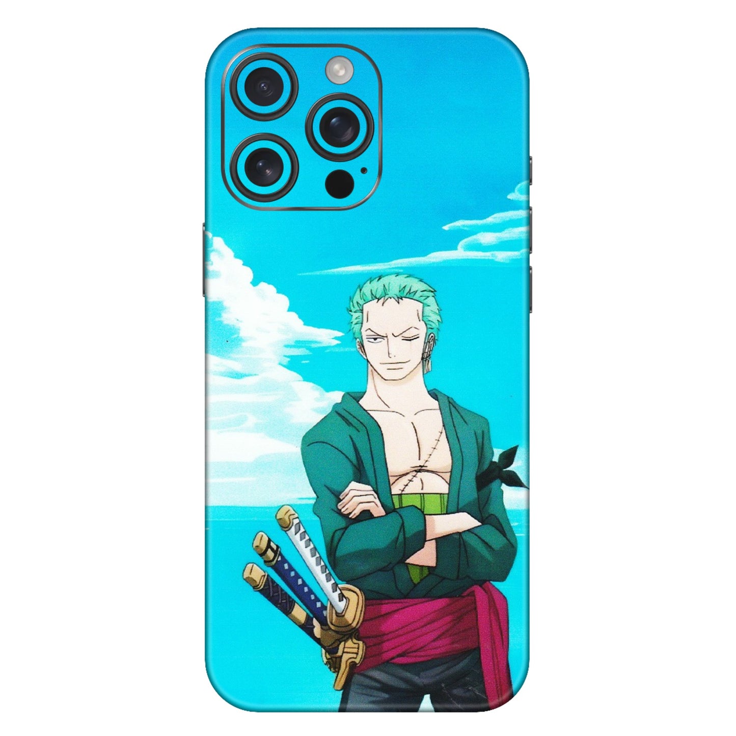 Apple iPhone Skins (All Models) - Cool Swordman Zoro Anime - Matte Finish (M-143) iPhone 16 Pro Max