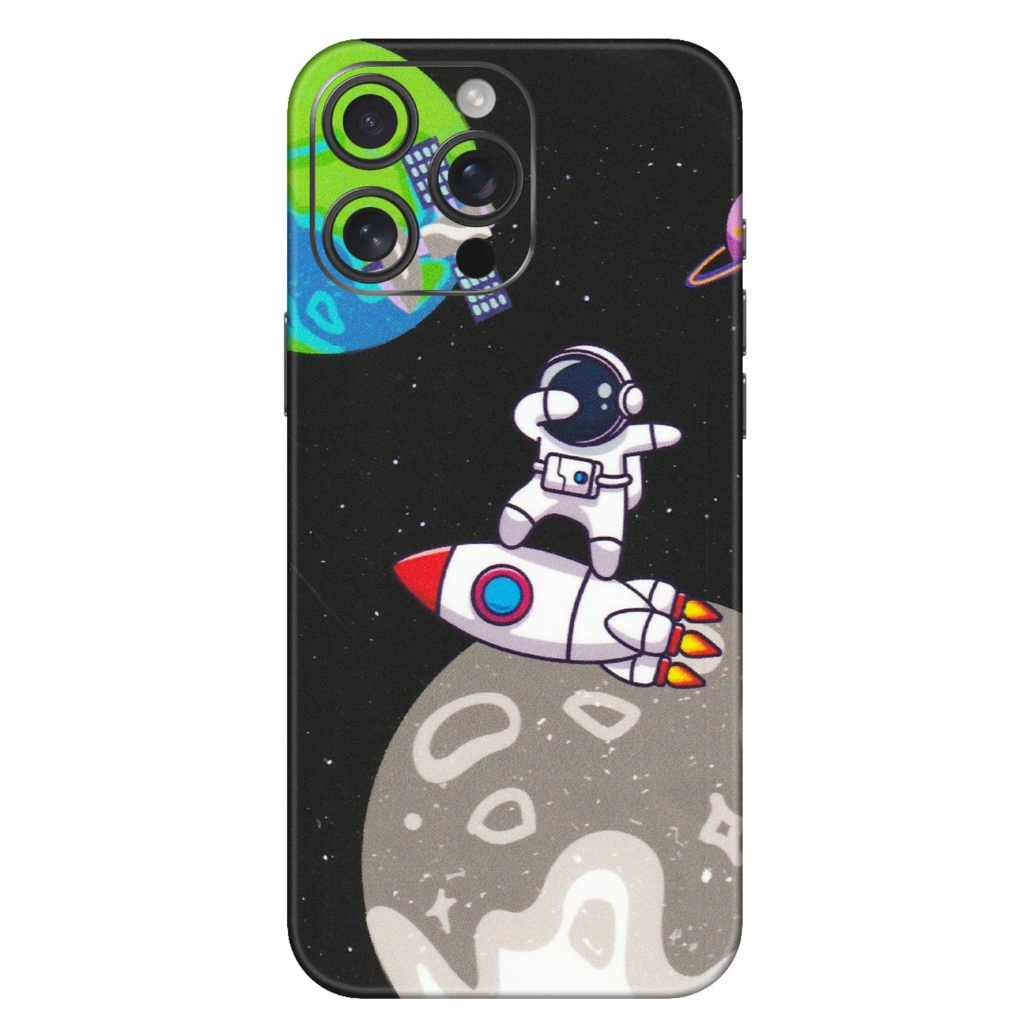 Apple iPhone Skins (All Models) - Astronaut Vibing Toon Running - Matte Finish (M-39) iPhone 16 Pro Max