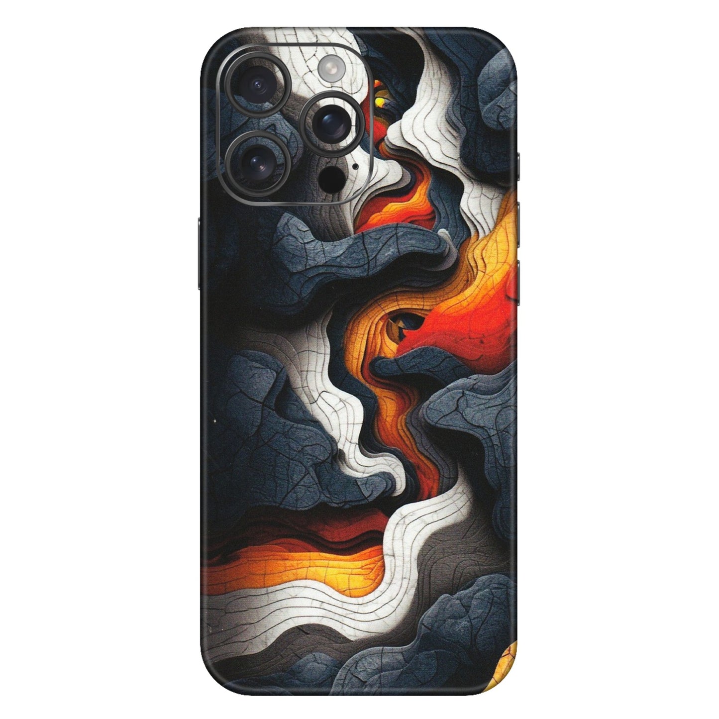 Apple iPhone Skins (All Models) - Abstract Volcanic Layers - Matte Finish (M-52) iPhone 16 Pro Max