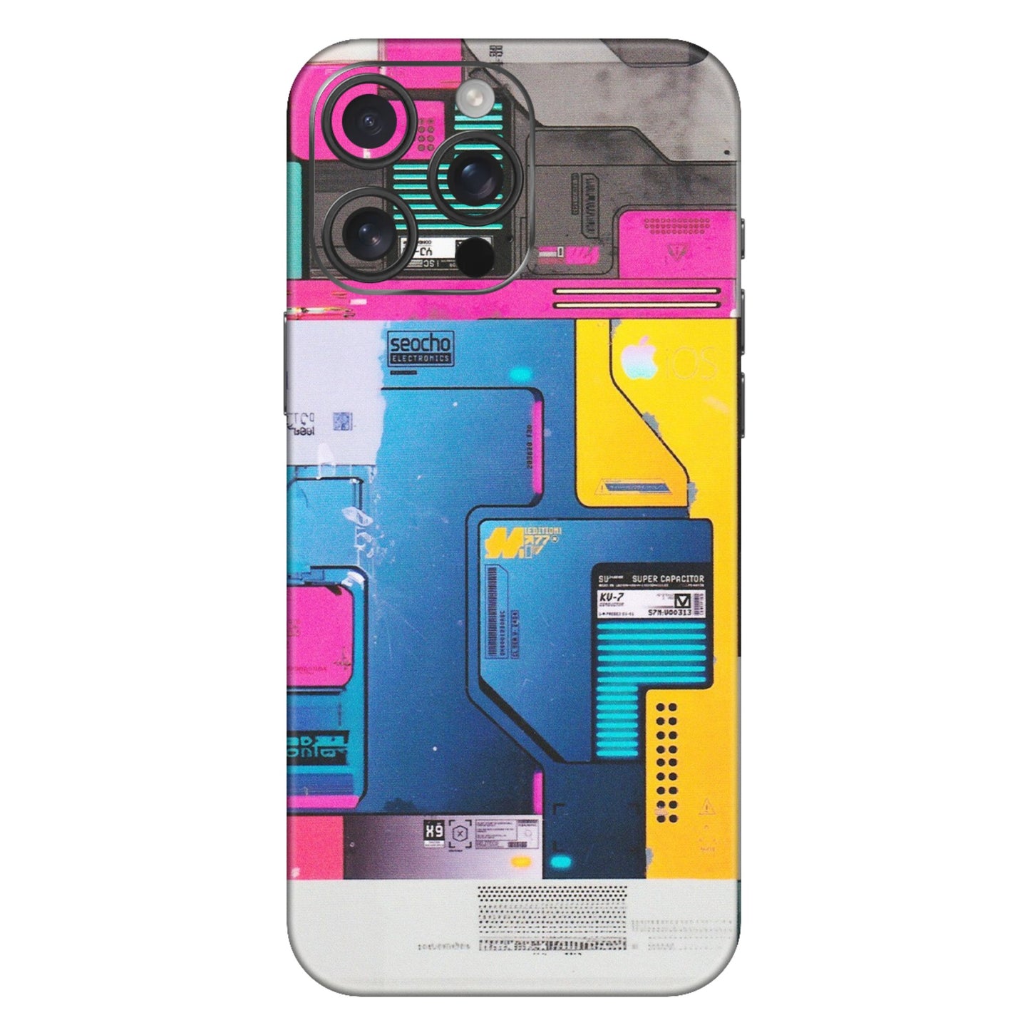 Apple iPhone Skins (All Models) - Colourfull Motherboard Internals - Matte Finish (M-55) iPhone 16 Pro Max
