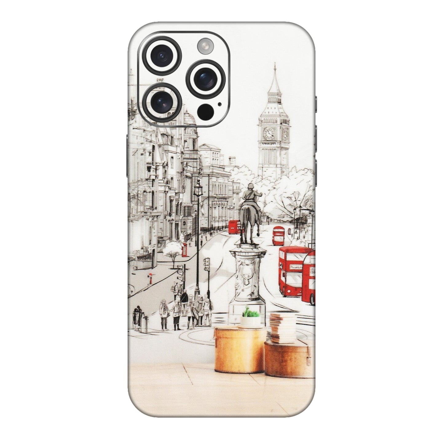 Apple iPhone Skins (All Models) - London Street - Transparent Finish (T-02) iPhone 16 pro