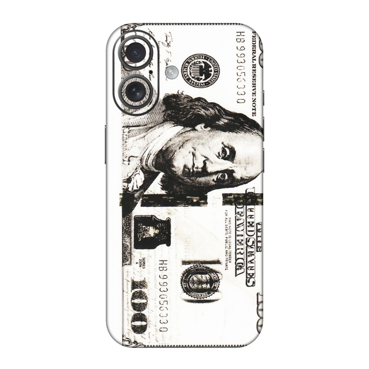 Apple iPhone Skins (All Models) - 100 Dollar Currency - Transparent Finish (T-01) iPhone 16
