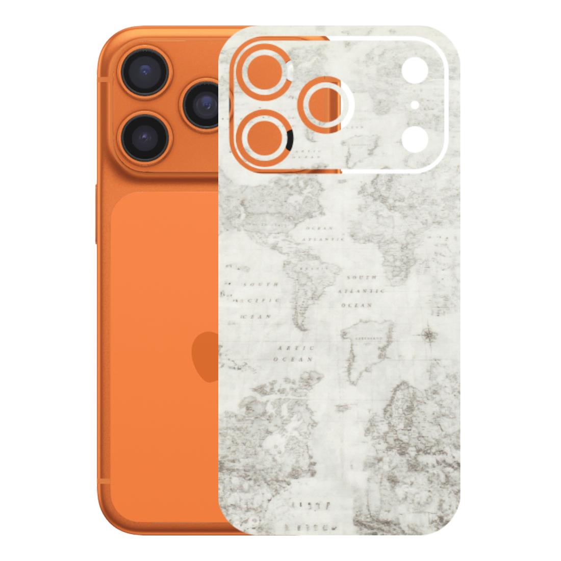 Apple iPhone Skins (All Models) - World Travel Map - Transparent Finish (T-04) iPhone 17 Pro