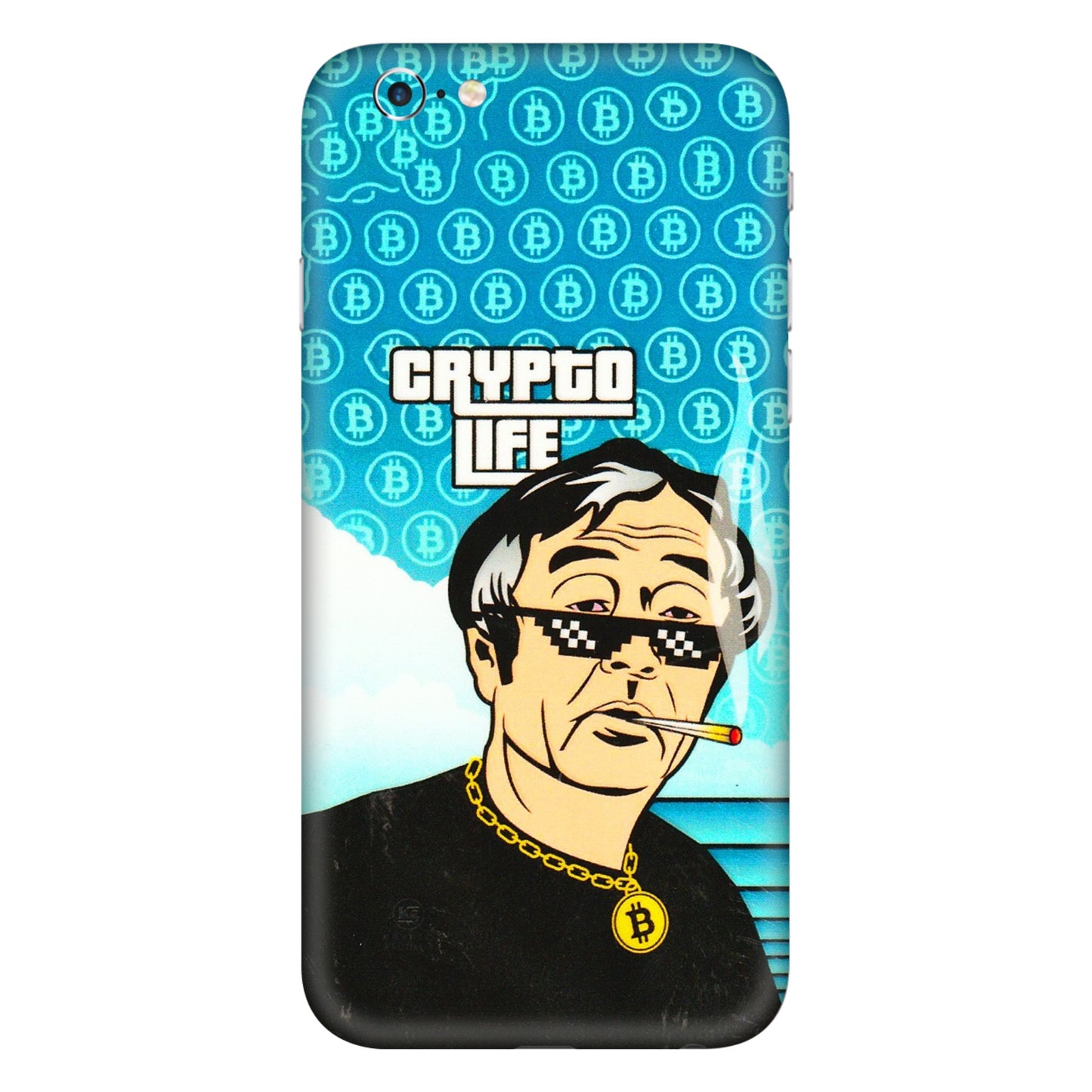 Apple iPhone Skins (All Models) - Crypto Thug Life - 3D Embossed Finish (L-179) iPhone 6S Plus