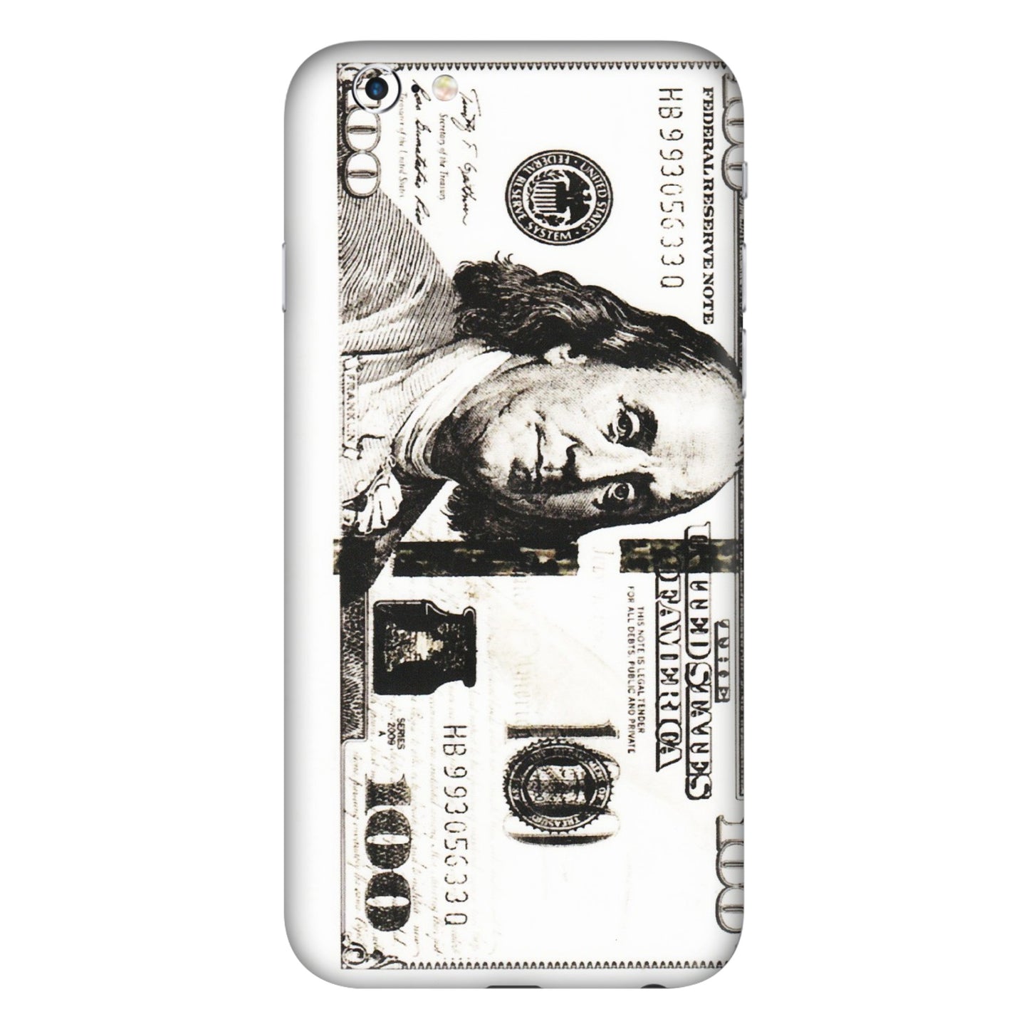 Apple iPhone Skins (All Models) - 100 Dollar Currency - Transparent Finish (T-01) iPhone 6S Plus