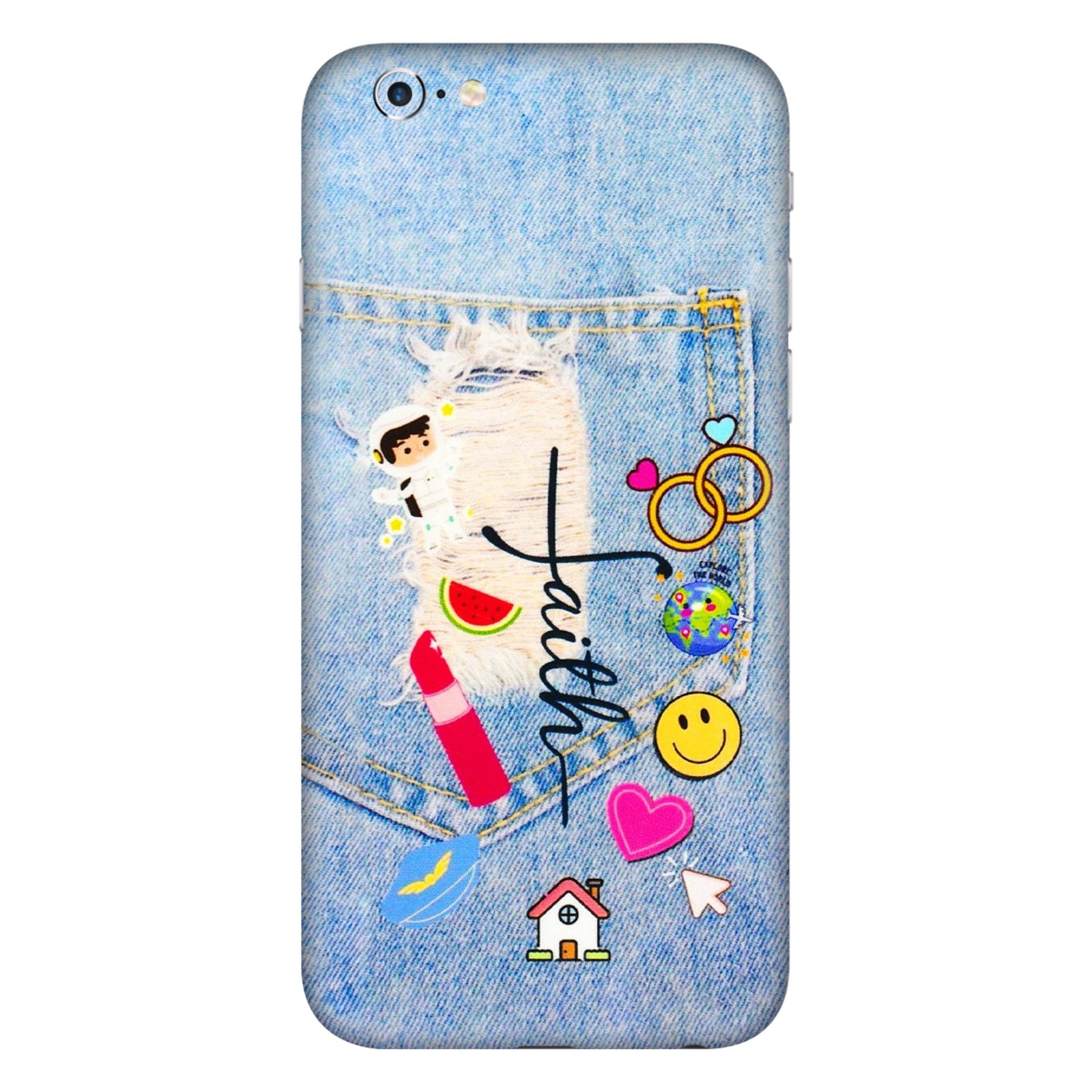 Apple iPhone Skins (All Models) - Denim Jeans Pocket - 3D Embossed Finish (L-134) iPhone 6 Plus