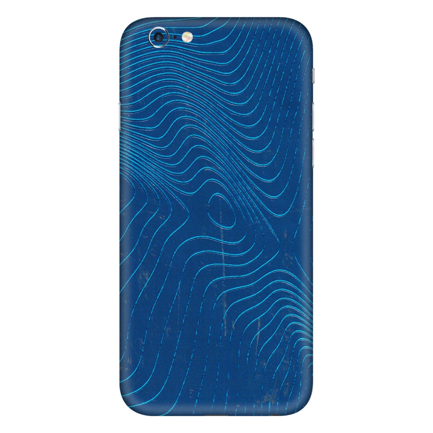 Apple iPhone Skins (All Models) - Abstract Blue Line Map - 3D Embossed Finish (L-272) iPhone 6 Plus