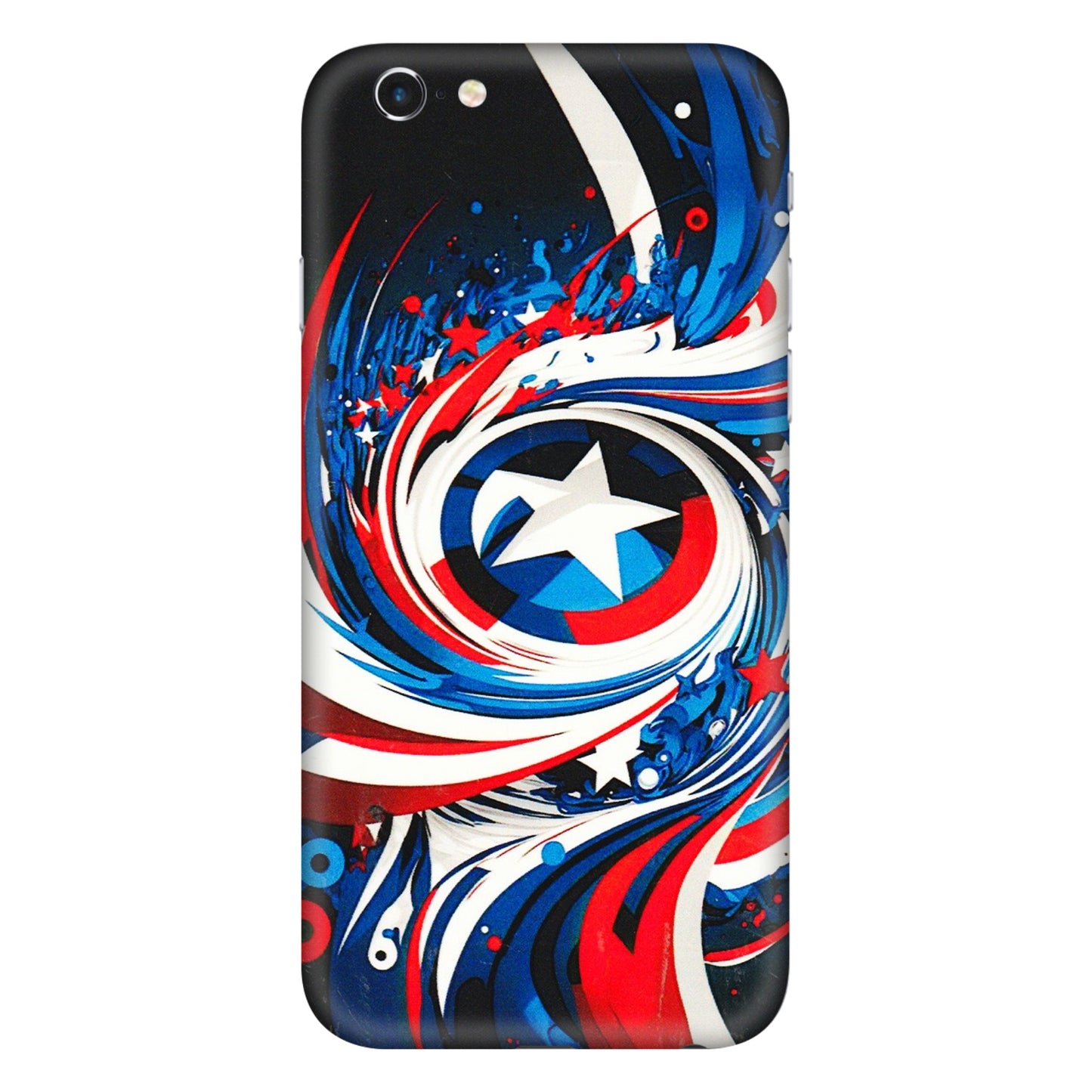 Apple iPhone Skins (All Models) - Captain America Logo - 3D Embossed Finish (L-307) iPhone 6 Plus