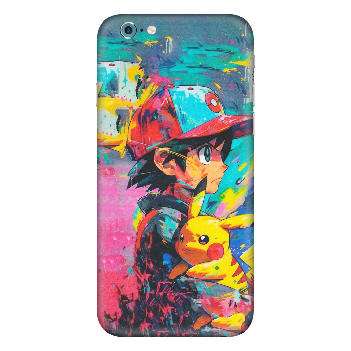 Apple iPhone Skins (All Models) - Ash & Pikachu - Matte Finish (M-26) iPhone 6 Plus