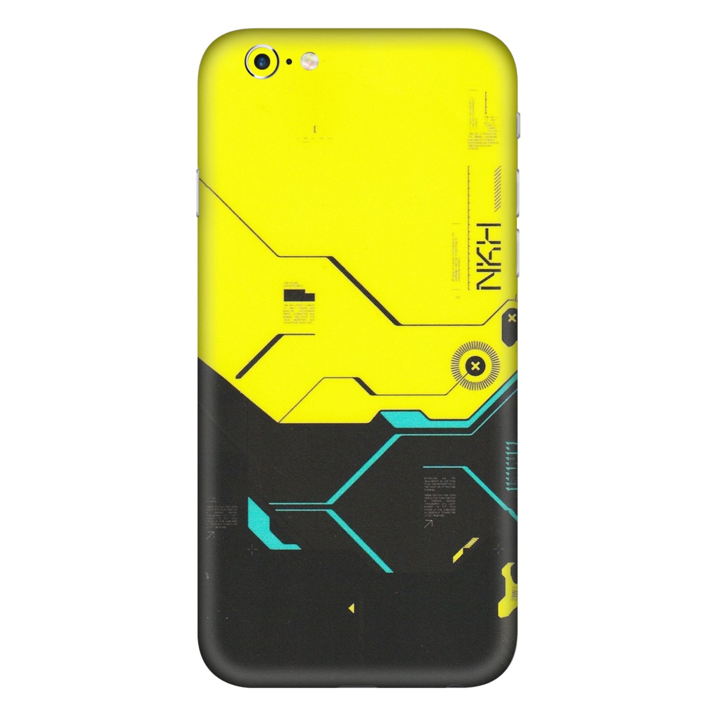 Apple iPhone Skins (All Models) - Black Yellow Technica - Matte Finish (M-53) iPhone 6 Plus