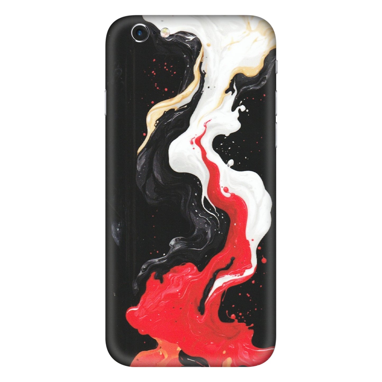 Apple iPhone Skins (All Models) - Black Red White Paint Splash Fusion - Matte Finish (M-56) iPhone 6 Plus