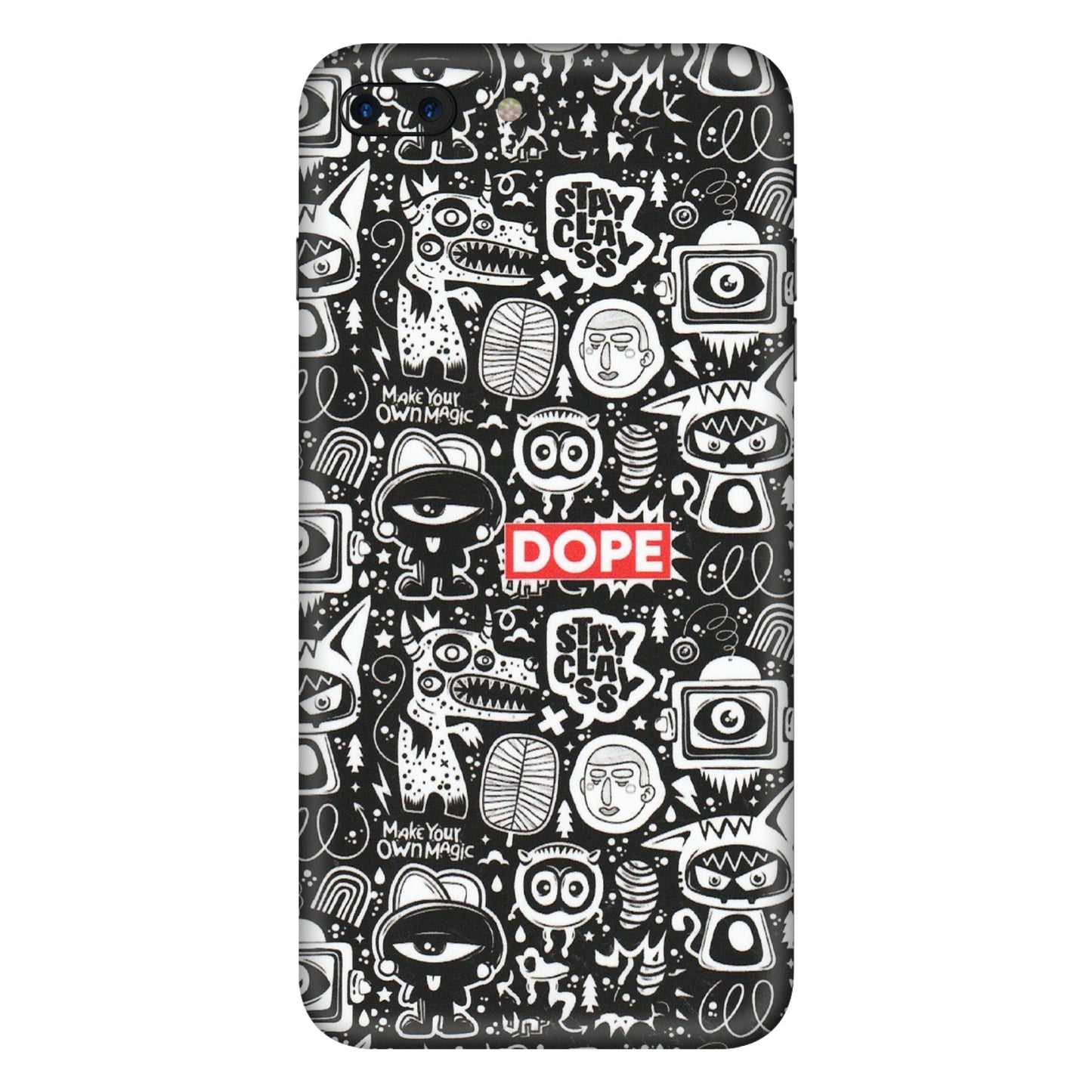 Apple iPhone Skins (All Models) - Dope Stay Classy Black Doodles - Matte Finish (M-126) iPhone 7 Plus