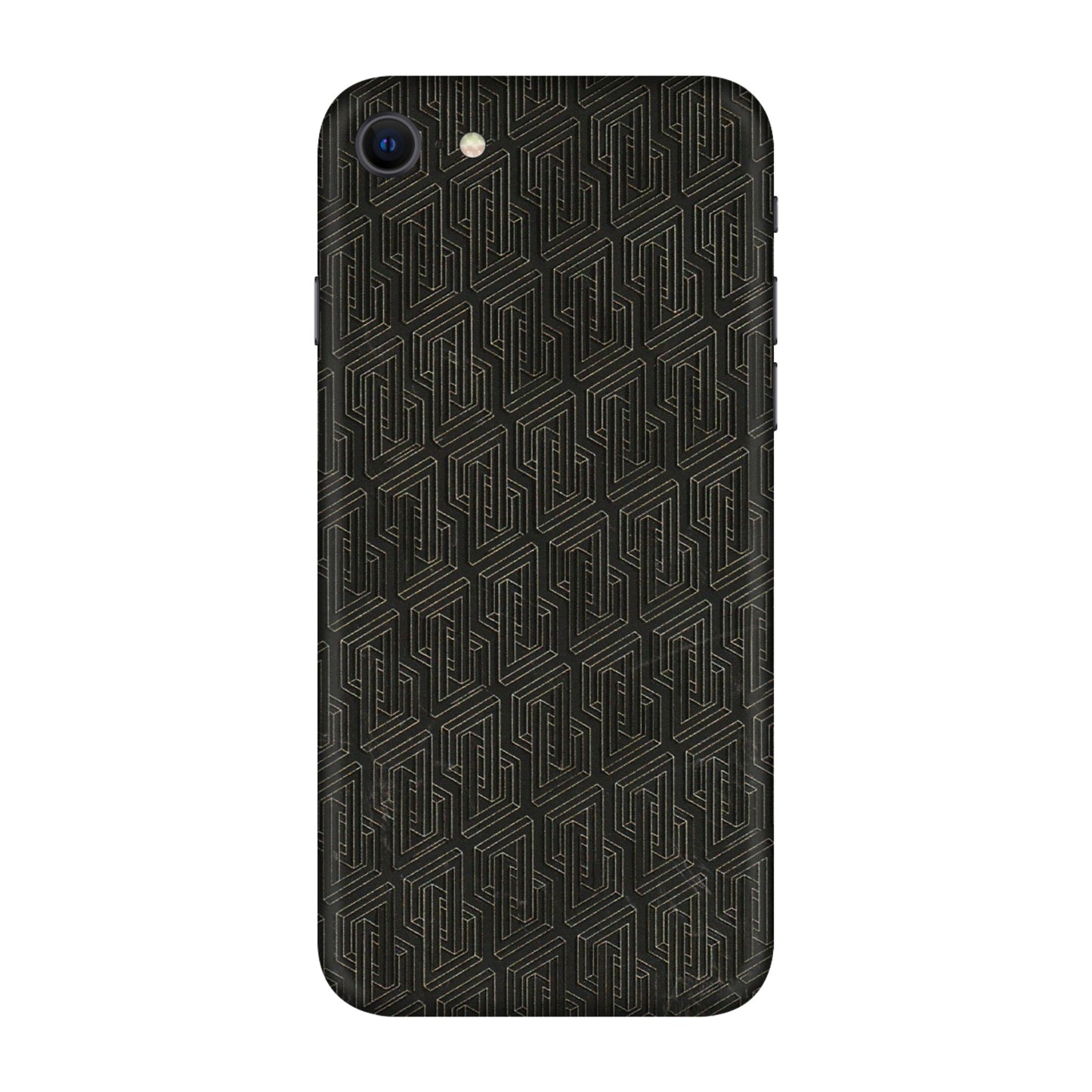 Apple iPhone Skins (All Models) - Black Abstract Pattern - 3D Embossed Finish (L-117) iPhone SE