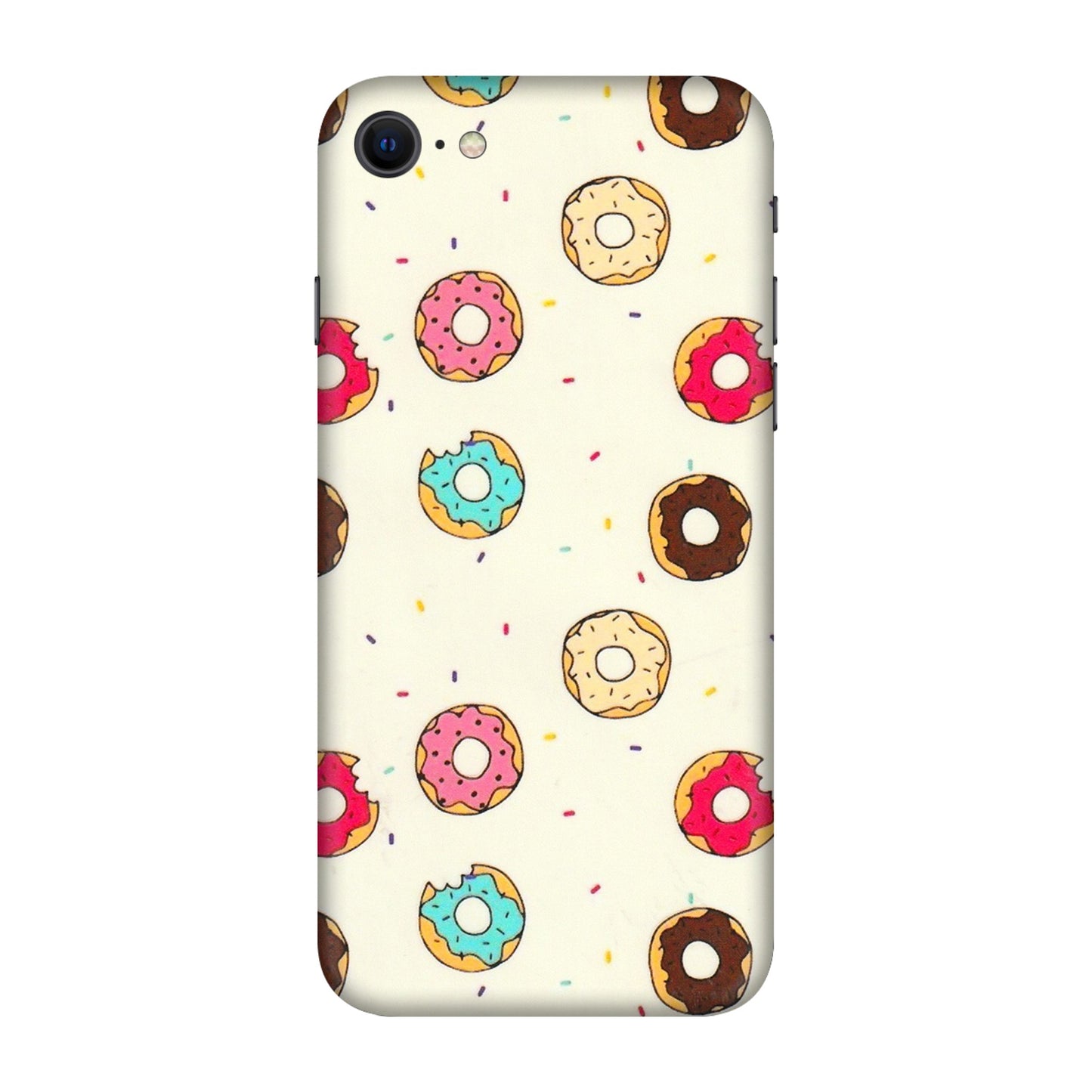 Apple iPhone Skins (All Models) - Mini Donuts Doodle Art - 3D Embossed Finish (L-122) iPhone SE