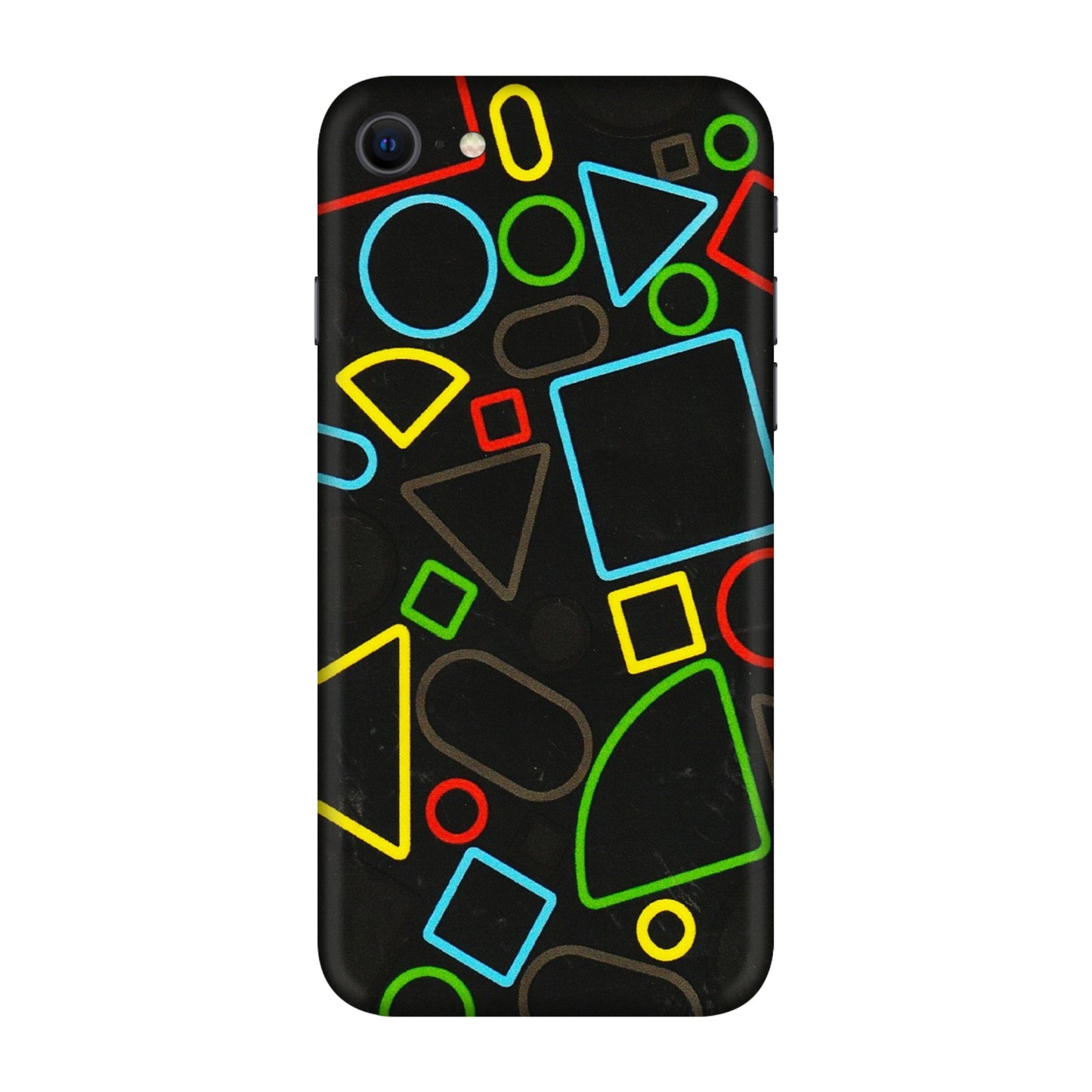 Apple iPhone Skins (All Models) - Black Shapes - 3D Embossed Finish (L-131) iPhone SE