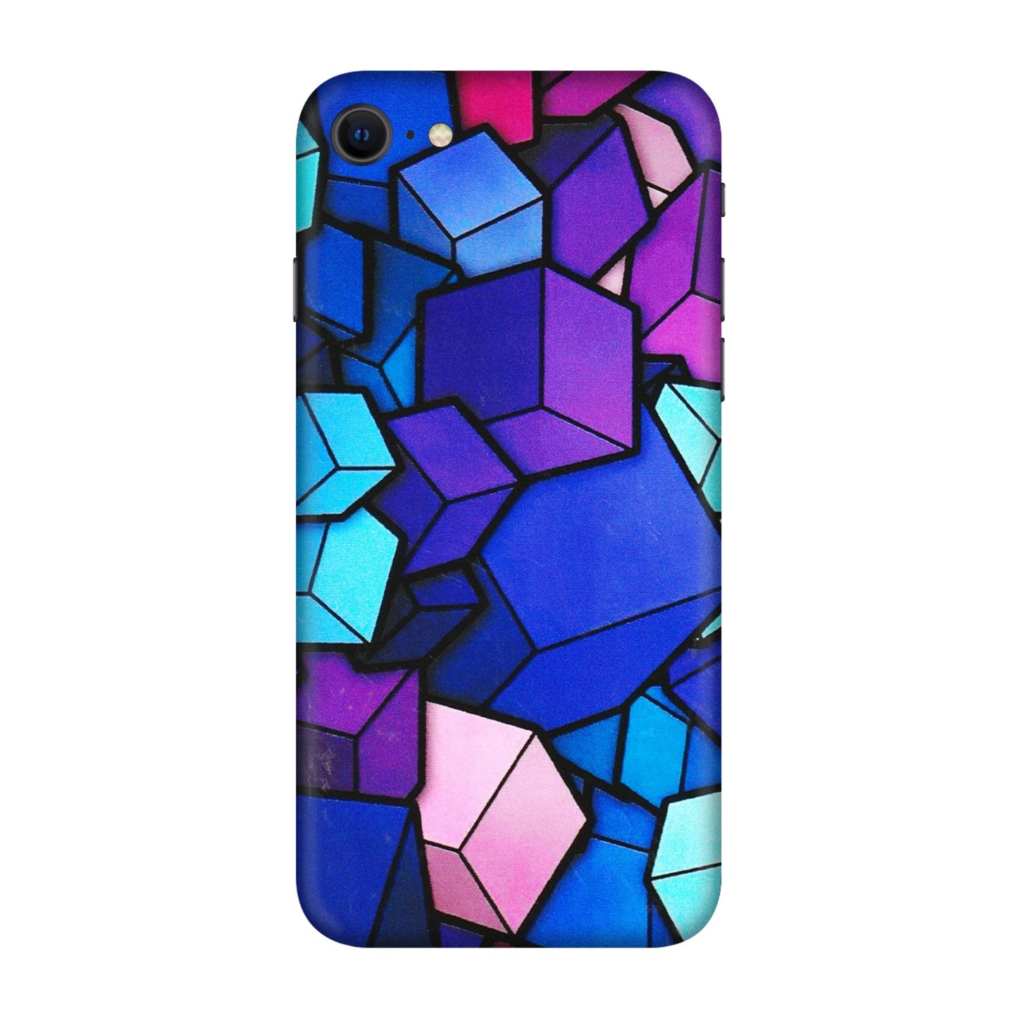 Apple iPhone Skins (All Models) - Cube Doodle - 3D Embossed Finish (L-141) iPhone SE