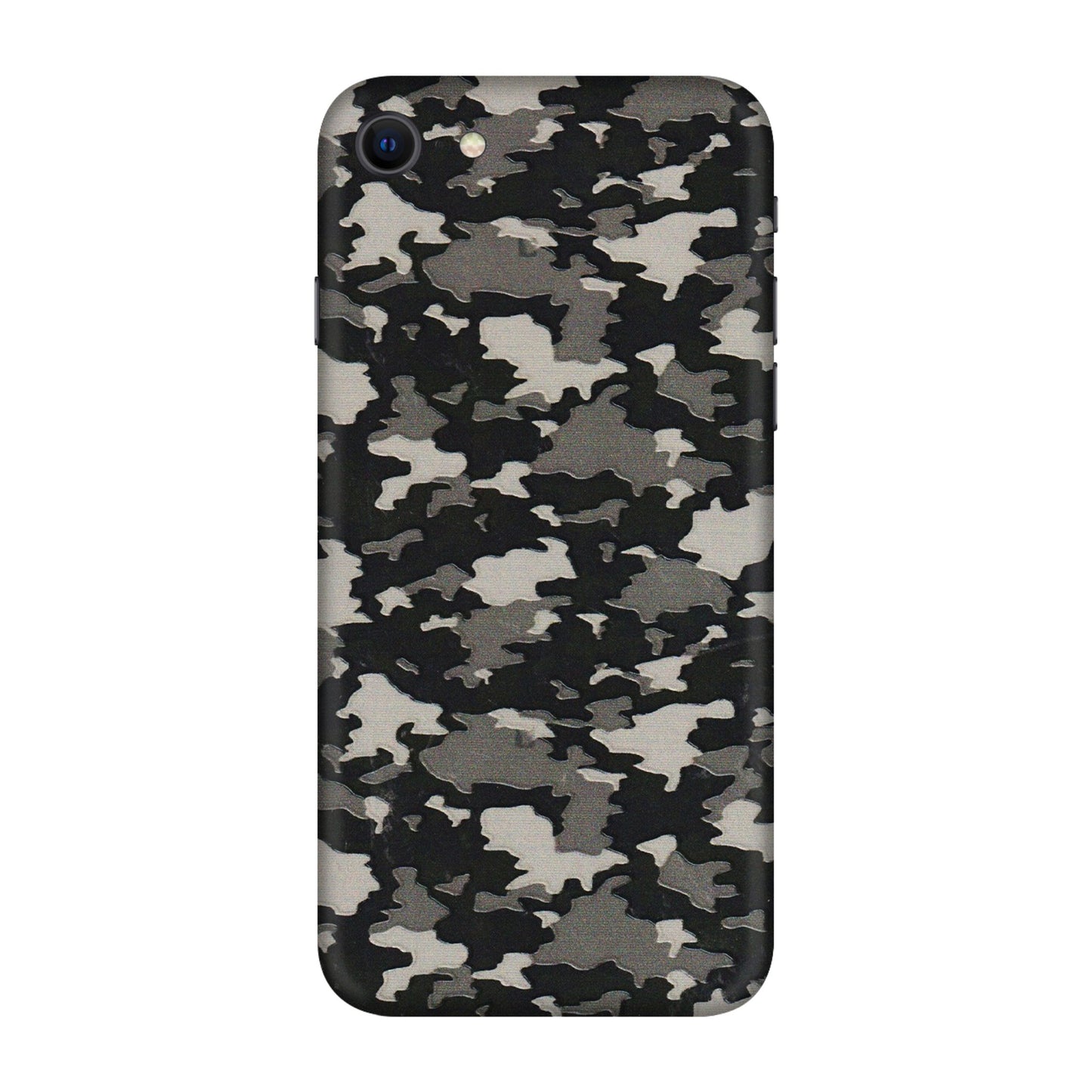 Apple iPhone Skins (All Models) - Black/Grey Camoflaunge - 3D Embossed Finish (L-142) iPhone SE