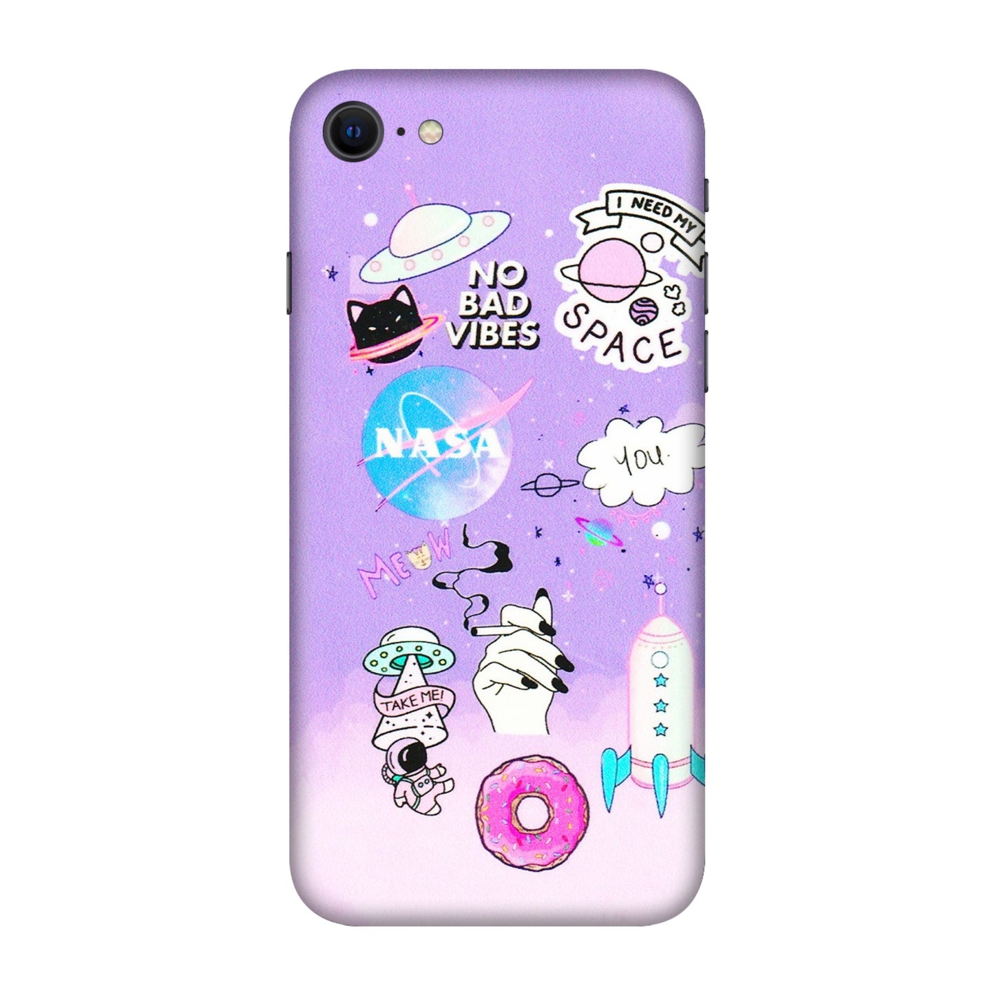 Apple iPhone Skins (All Models) - I Need My Nasa Skin - 3D Embossed Finish (L-149) iPhone SE