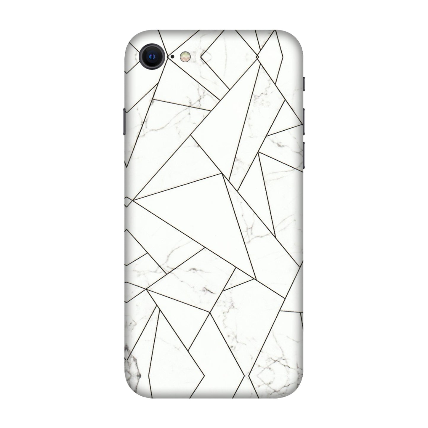 Apple iPhone Skins (All Models) - Luxury White Marble Effect - 3D Embossed Finish (L-168) iPhone SE