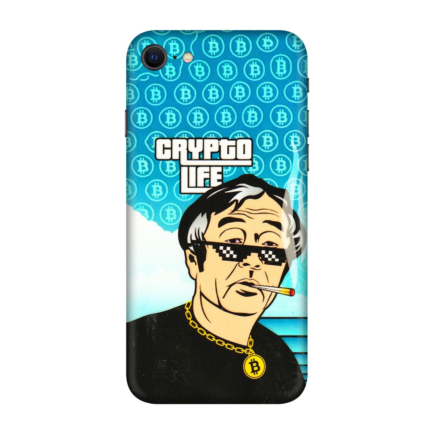 Apple iPhone Skins (All Models) - Crypto Thug Life - 3D Embossed Finish (L-179) iPhone SE