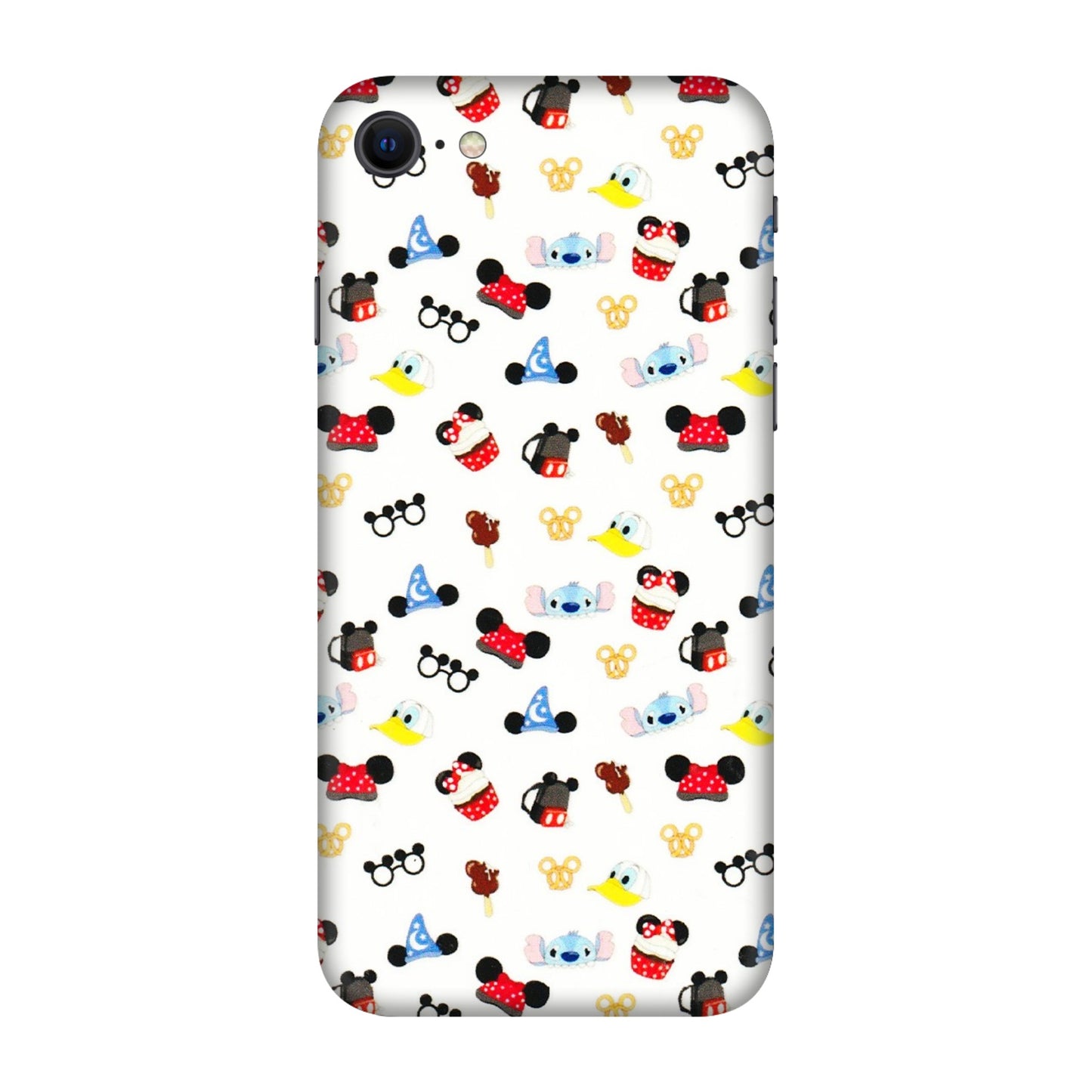Apple iPhone Skins (All Models) - Minnie Mouse & Donald Doodles s - 3D Embossed Finish (L-194) iPhone SE