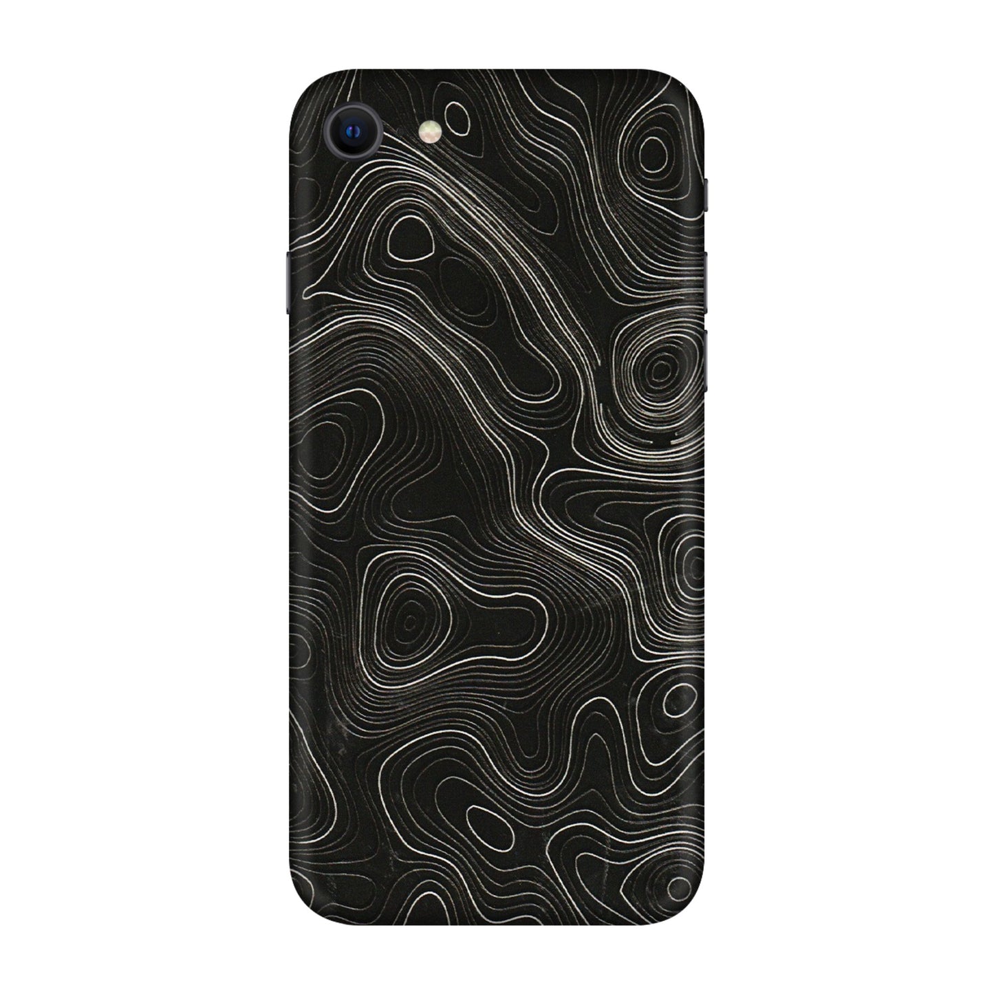 Apple iPhone Skins (All Models) - Black Swirl - 3D Embossed Finish (L-196) iPhone SE