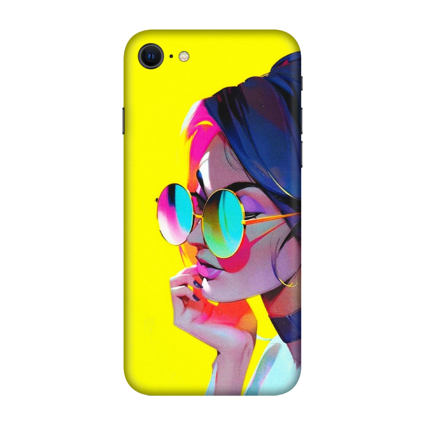 Apple iPhone Skins (All Models) - Bold Stylish Girl - 3D Embossed Finish (L-222) iPhone SE
