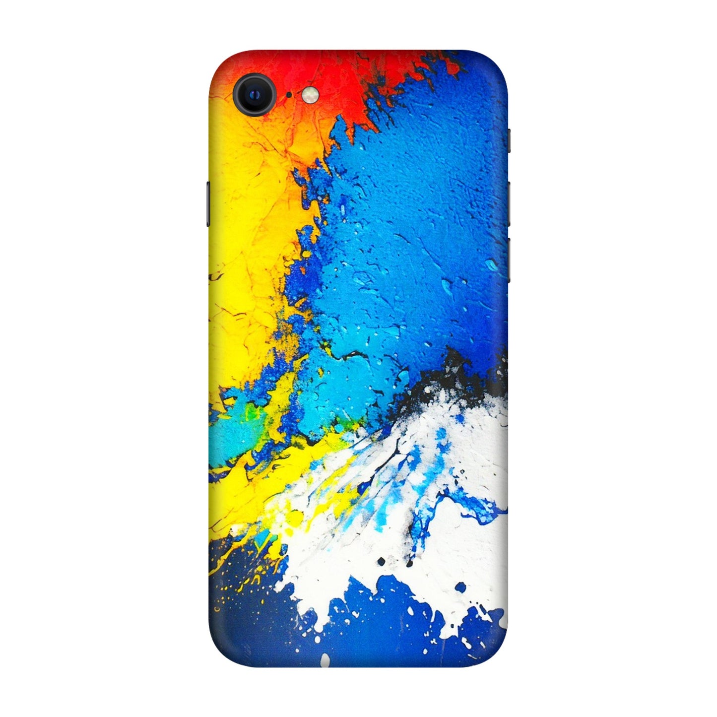 Apple iPhone Skins (All Models) - Acrylic Paint Spill - 3D Embossed Finish (L-229) iPhone SE