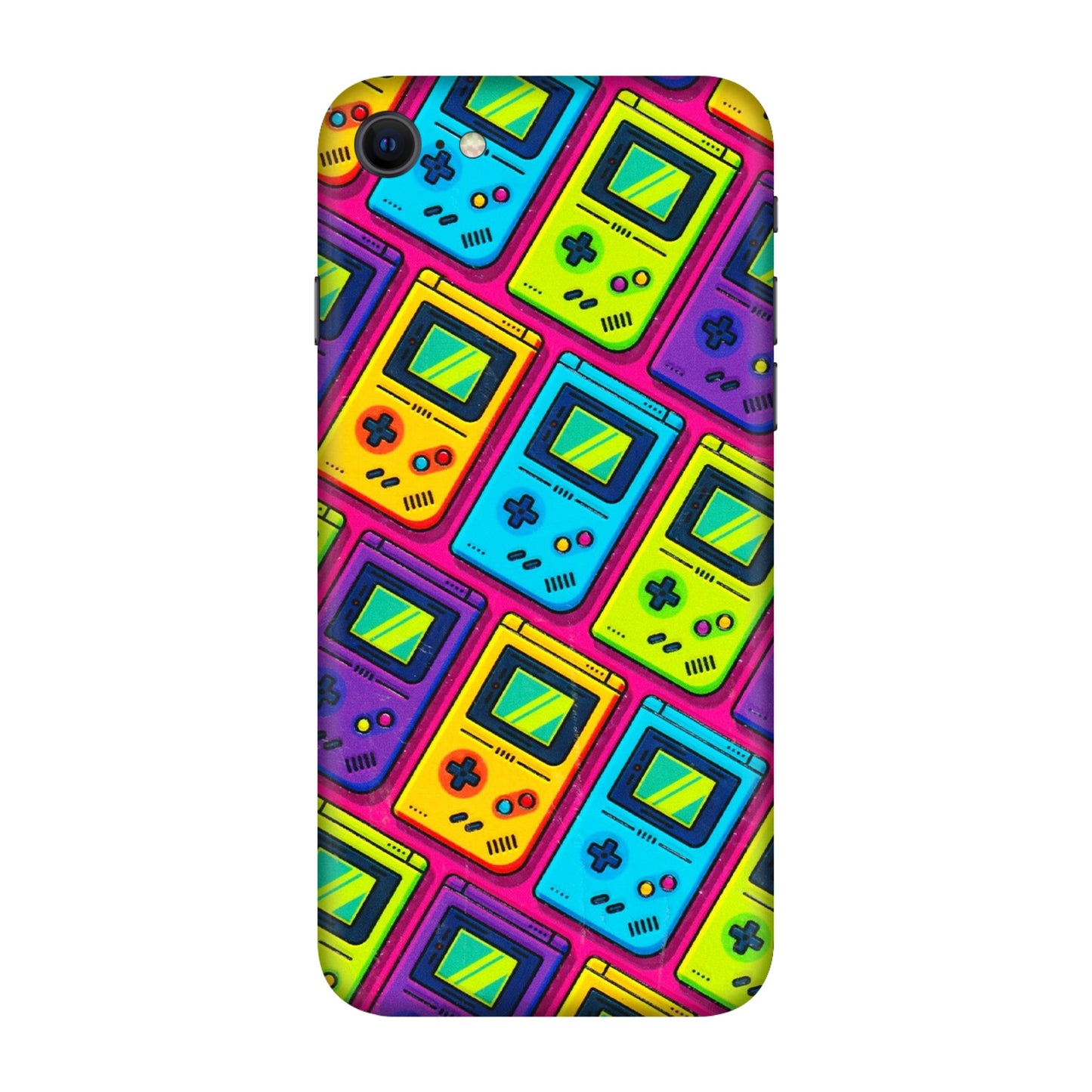 Apple iPhone Skins (All Models) - Gameboy Colourful - 3D Embossed Finish (L-266) iPhone SE