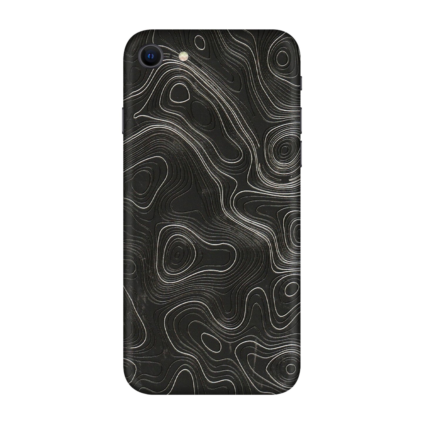 Apple iPhone Skins (All Models) - Abstract White Line Map - 3D Embossed Finish (L-269) iPhone SE