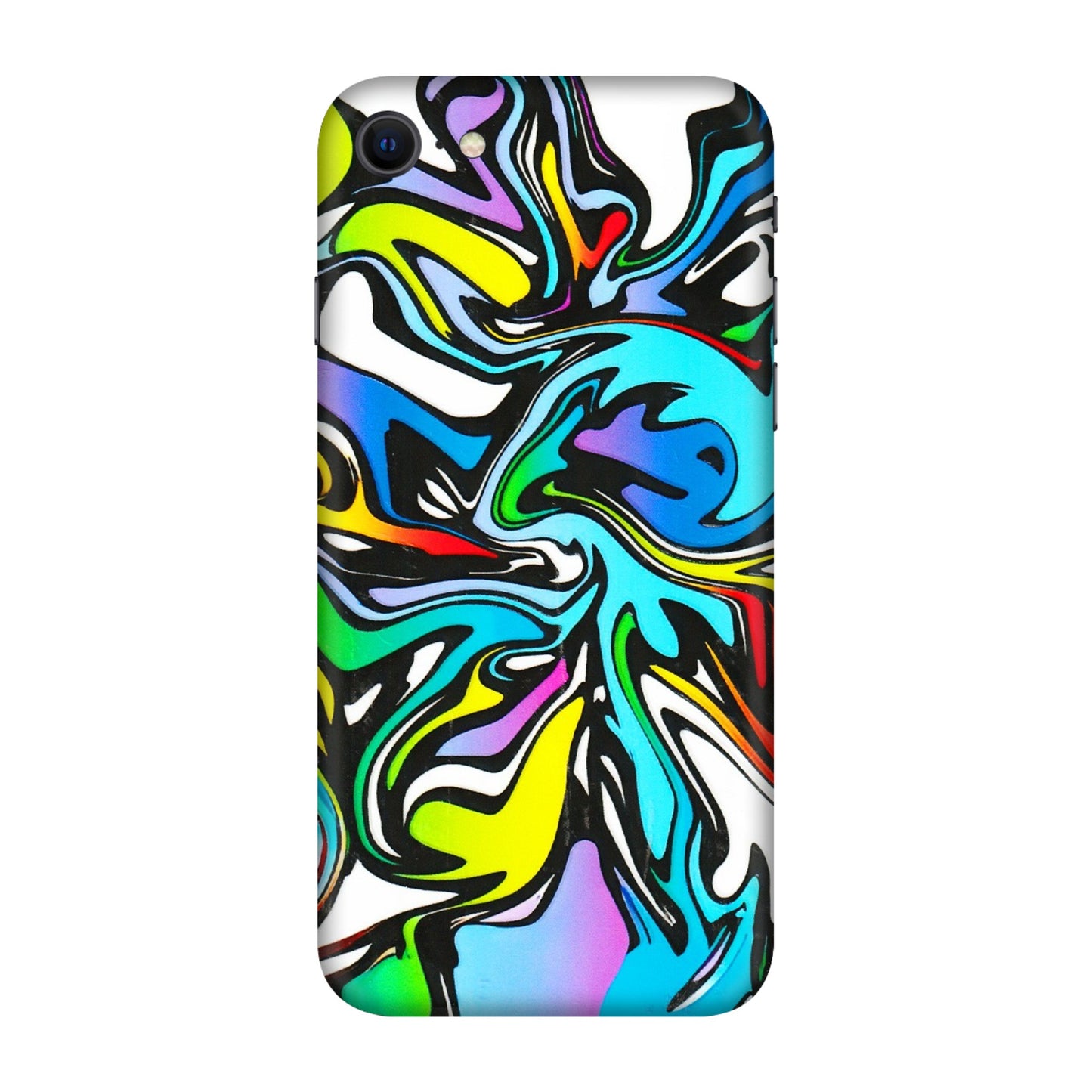 Apple iPhone Skins (All Models) - Abstract Colour Paints - 3D Embossed Finish (L-271) iPhone SE