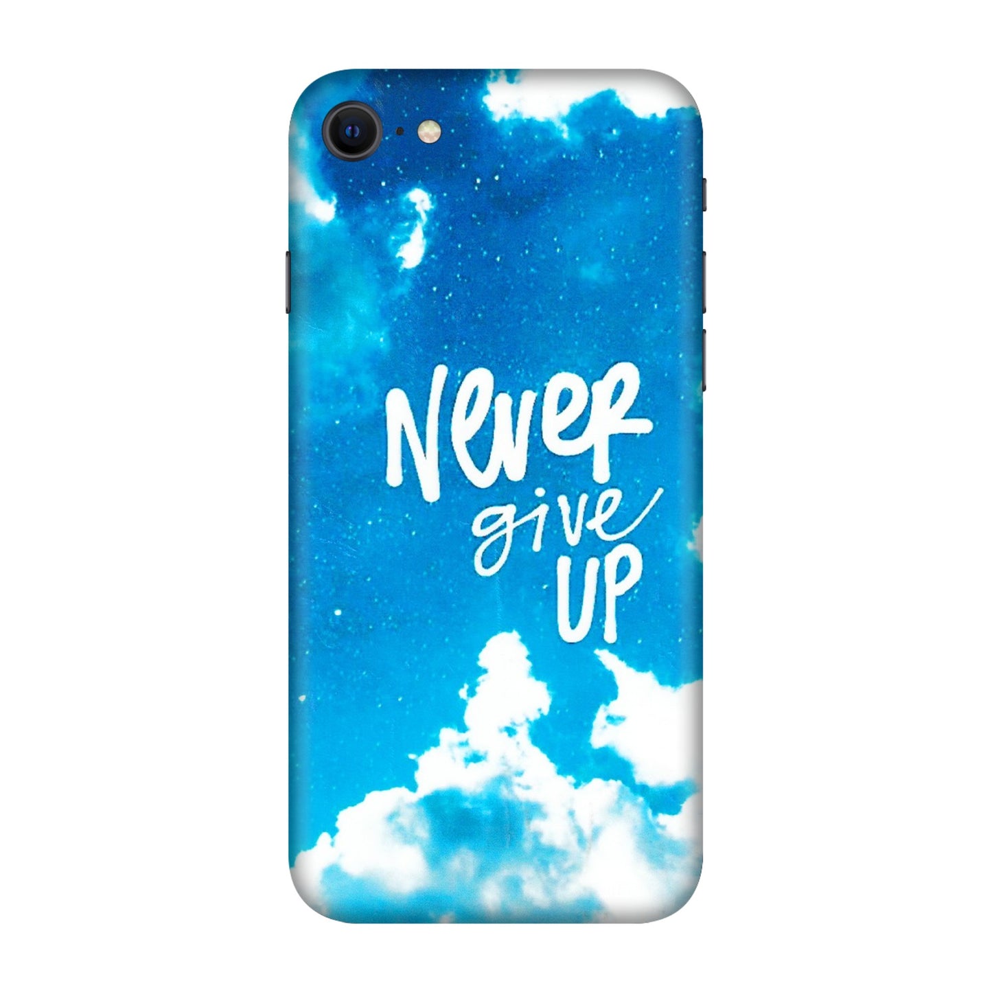 Apple iPhone Skins (All Models) - Never Give Up - 3D Embossed Finish (L-279) iPhone SE
