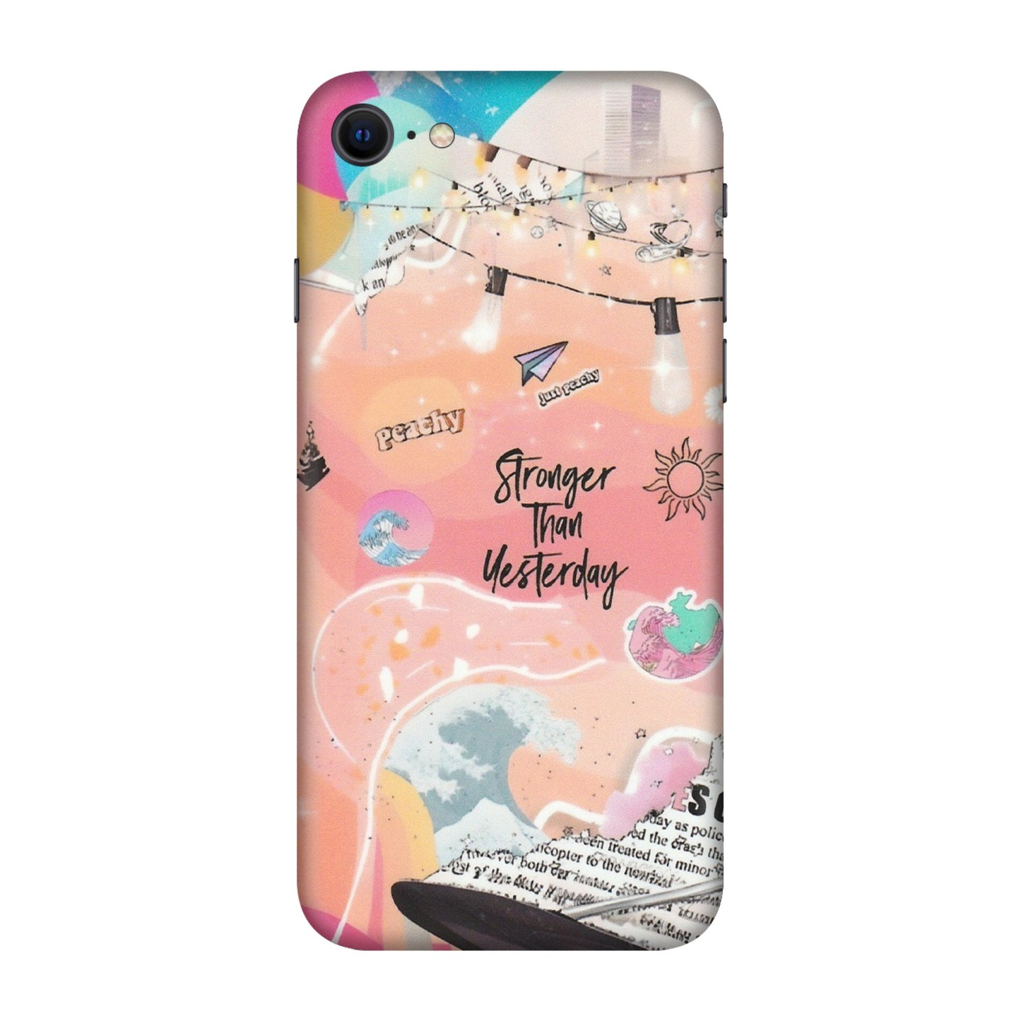 Apple iPhone Skins (All Models) - Stronger Then Yesterday - Matte Finish (M-128) iPhone SE