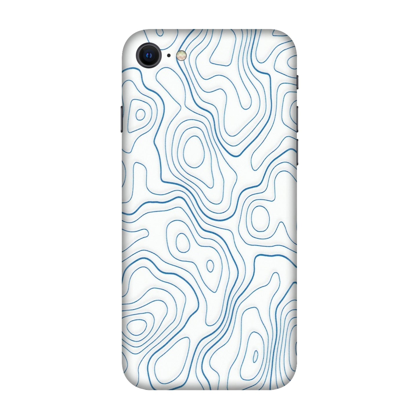Apple iPhone Skins (All Models) - Blue And White Swirls - Matte Finish (M-139) iPhone SE