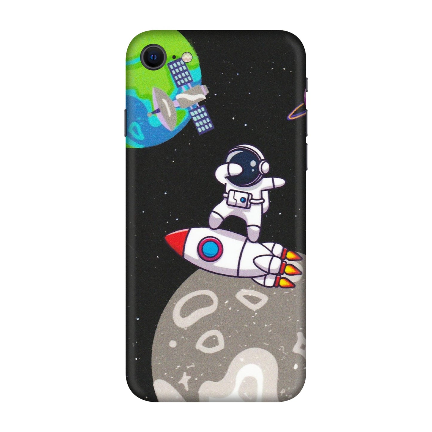 Apple iPhone Skins (All Models) - Astronaut Vibing Toon Running - Matte Finish (M-39) iPhone SE