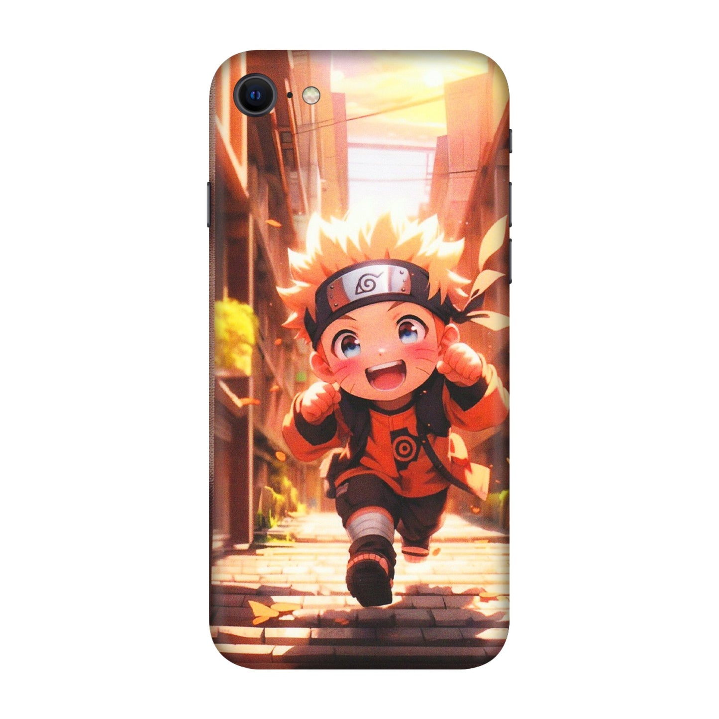 Apple iPhone Skins (All Models) - Naruto Cute Toon Running - Matte Finish (M-04) iPhone SE