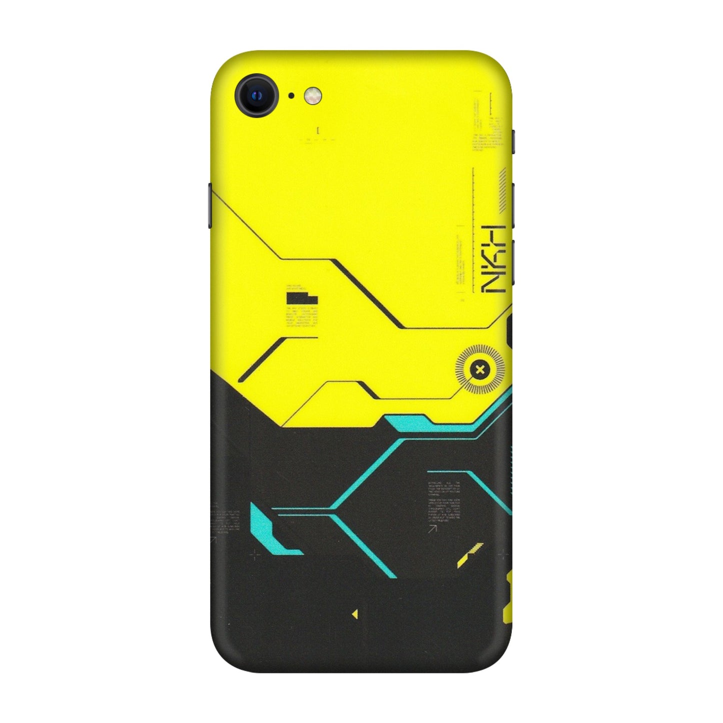 Apple iPhone Skins (All Models) - Black Yellow Technica - Matte Finish (M-53) iPhone SE