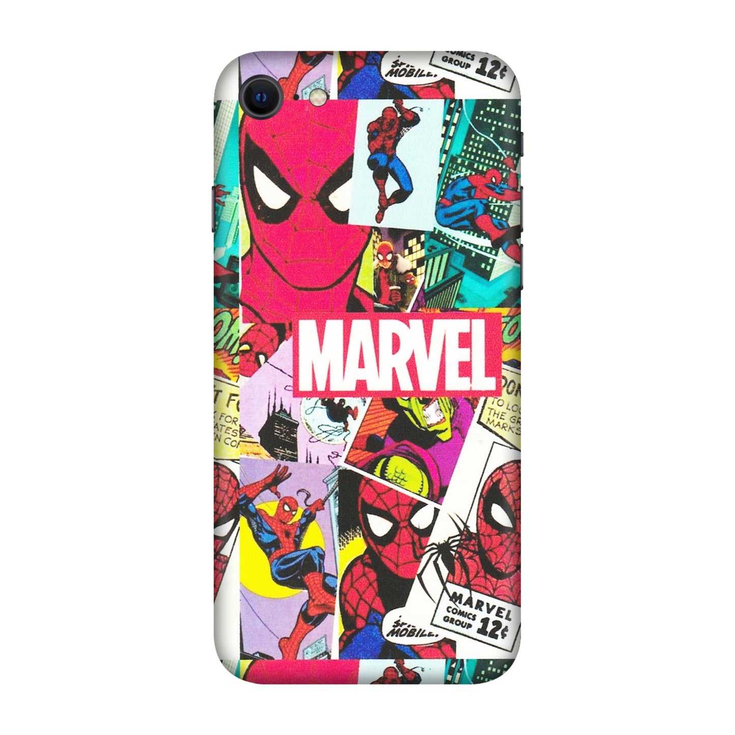 Apple iPhone Skins (All Models) - Marvel Comic Spiderman Grafitti - Matte Finish (M-72) iPhone SE
