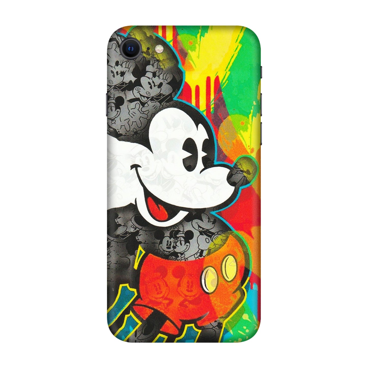 Apple iPhone Skins (All Models) - Multiple Mickey With Colourful Texture - Matte Finish (M-84) iPhone SE